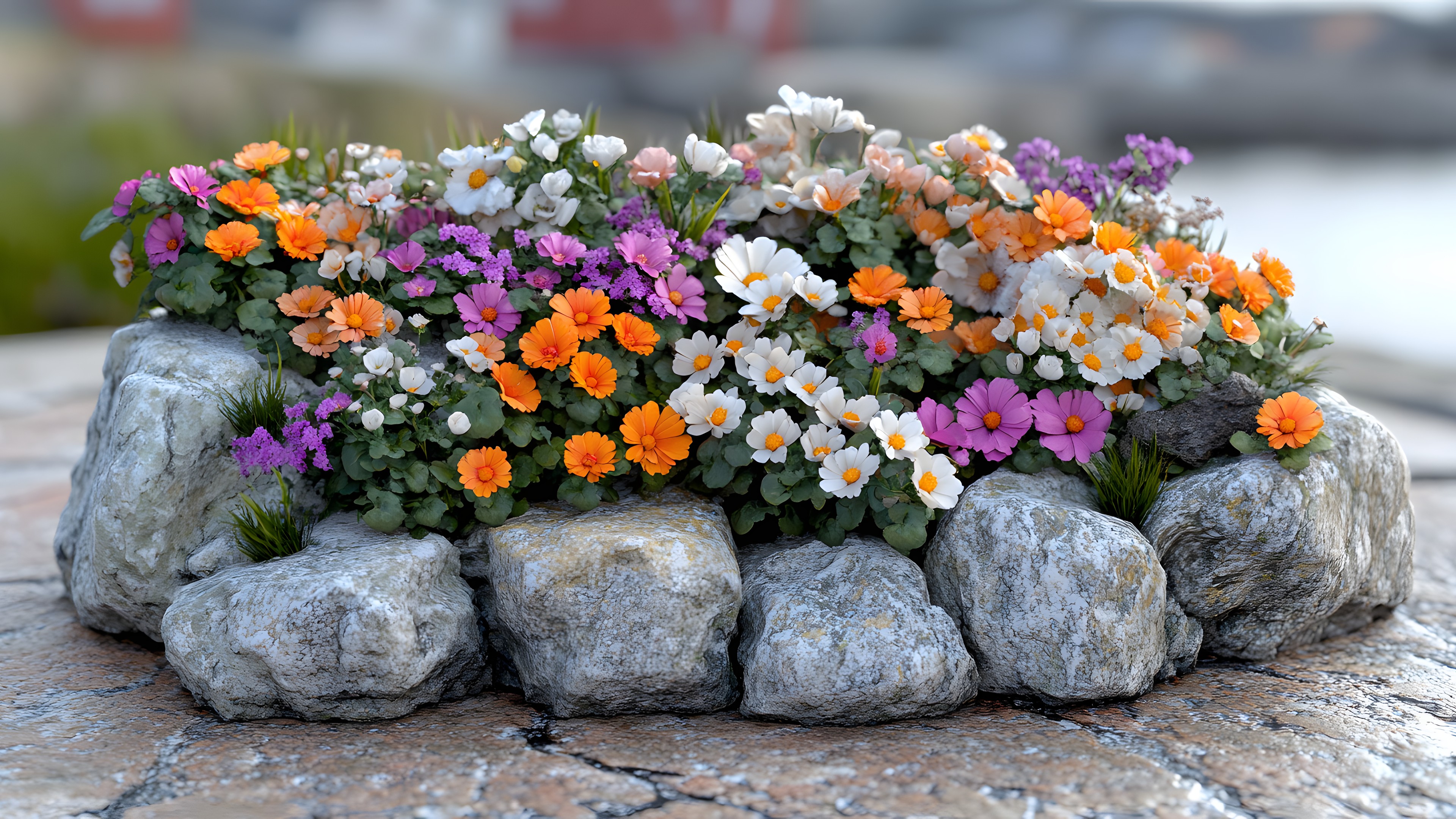 Flower, Petal, Floristry, Groundcover, Flowering plant, Garden, Herbaceous plant, Wildflower, Flower Arranging, Perennial plant, Cut flowers, Violet, Herb, Floral design, Primrose, Daisy family, Violaceae, Pebble, Lantanas, Touch-me-not