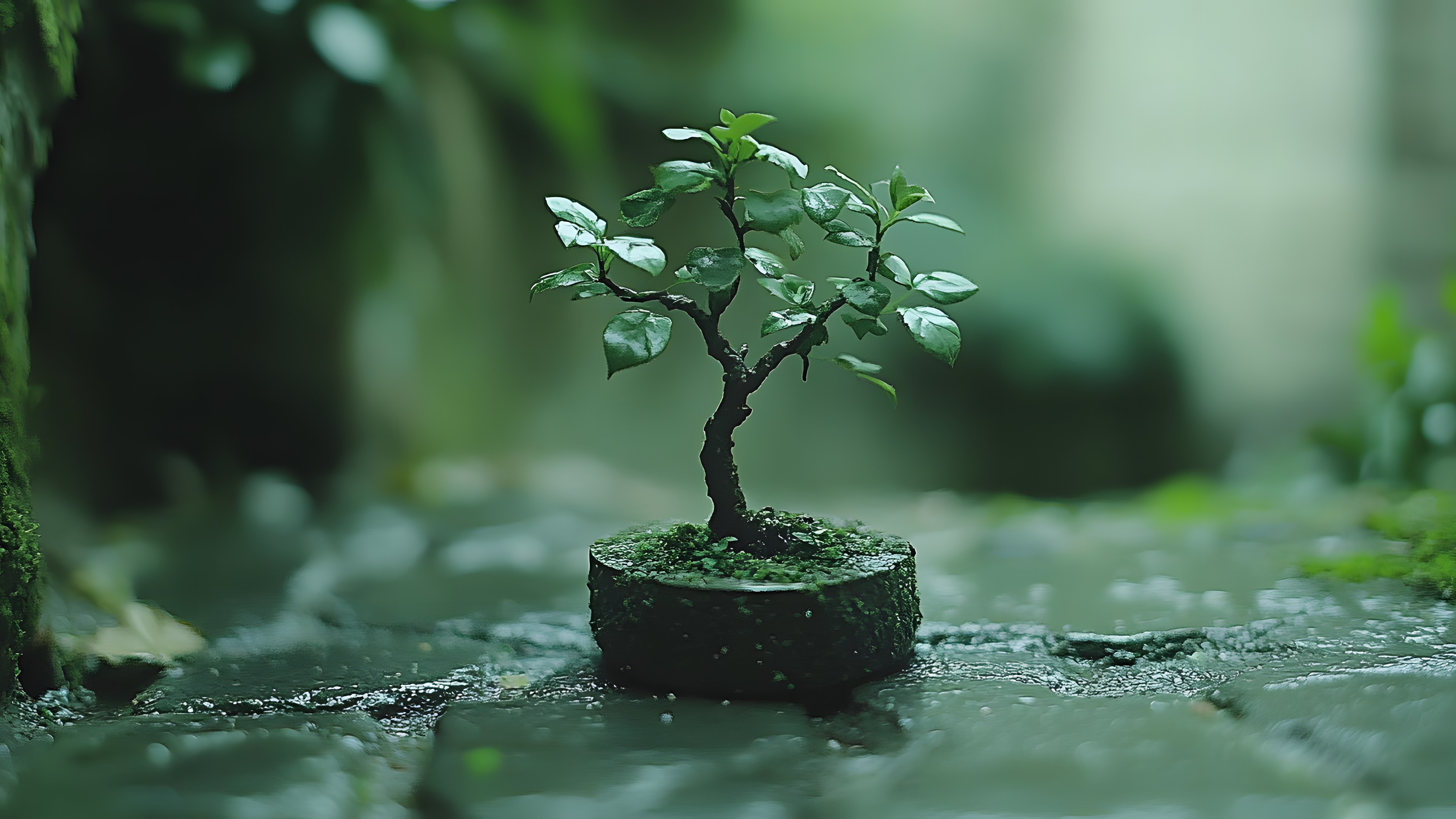 Green, Twig, Plant stem, Bonsai, Liverworts