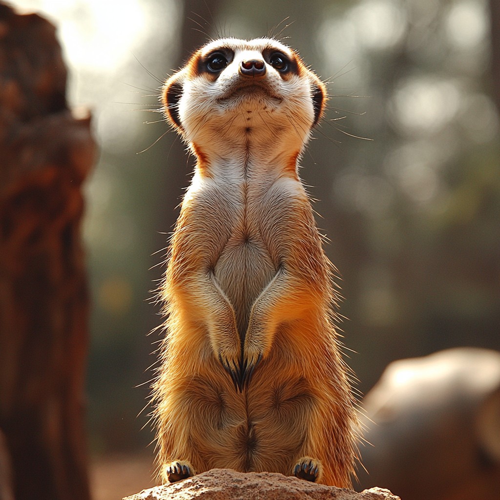 Meerkat, Mongoose, Carnivores, Snout, Terrestrial animal, Wildlife, Fur, Whiskers, Paw