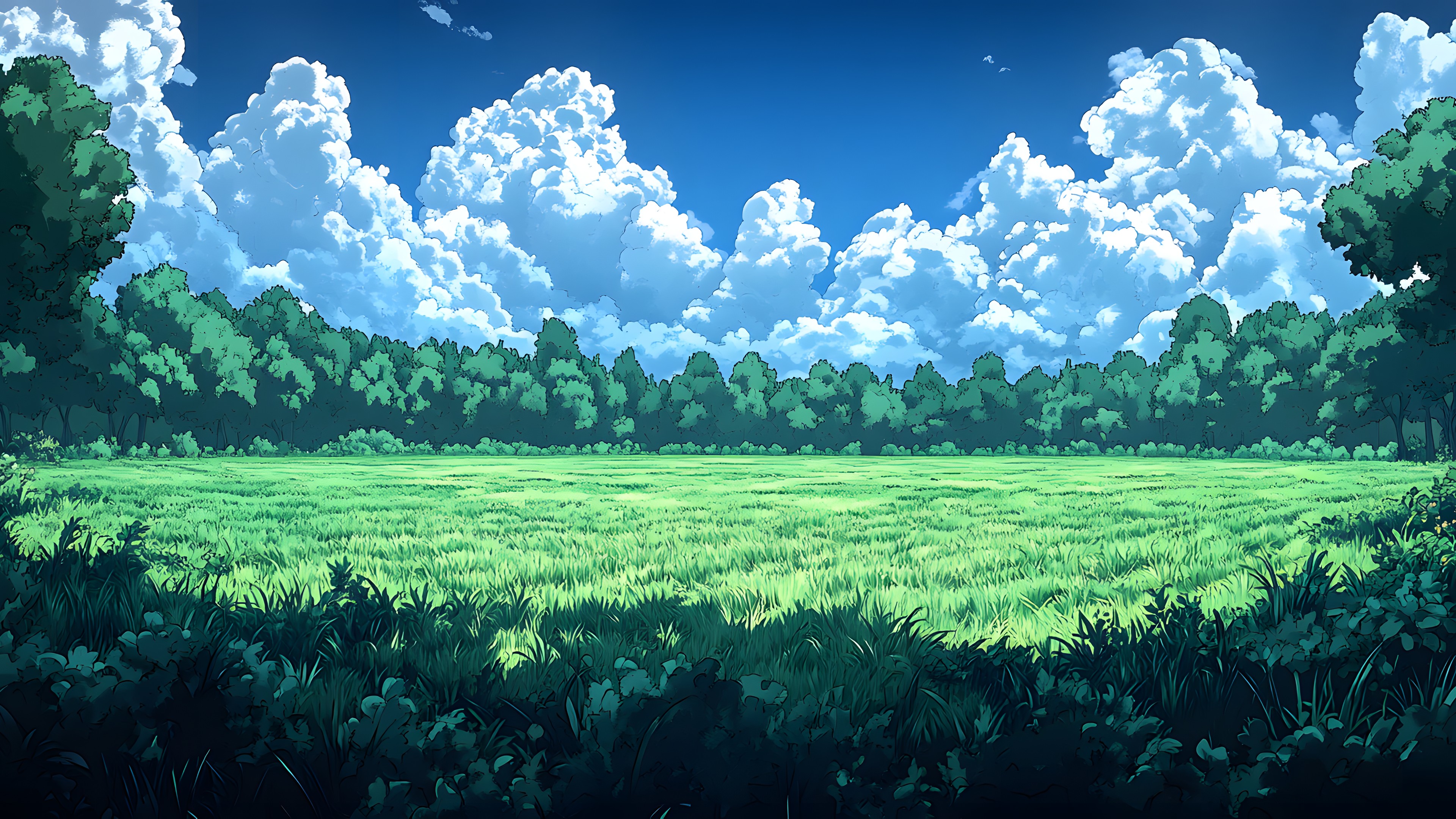 Blue, Agriculture, Field, Animation, Cumulus, Plantation, Meteorological phenomenon, Crop, Fictional character