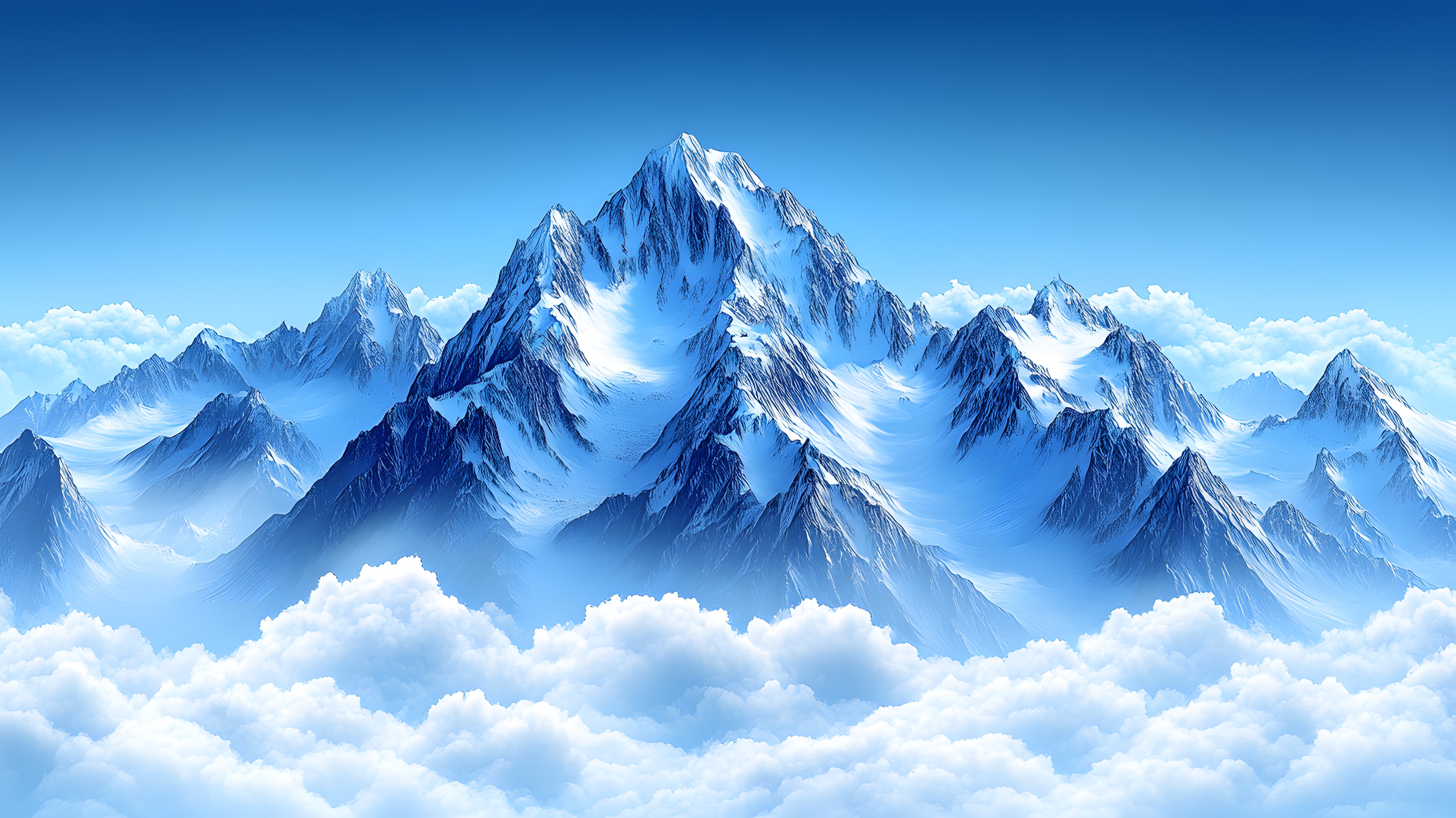 Blue, Mountain, Cloud, Snow, Cumulus, Winter, Glacial landform, Summit, Mountain range, Glacier, Alps, Meteorological phenomenon, Ridge, Freezing, Ice cap, Arête, Ice, Massif, Nunatak, Arctic