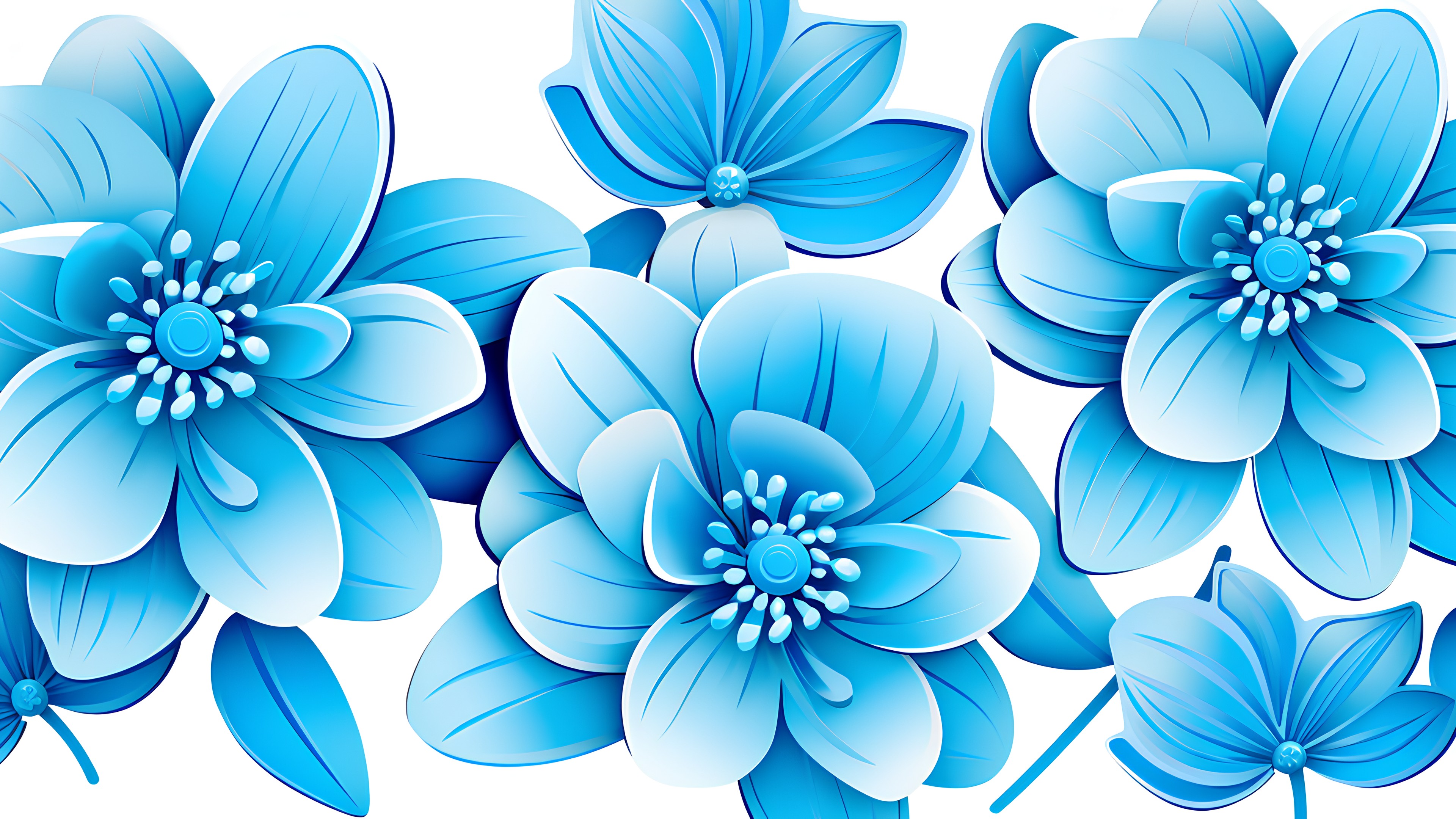 Flower, Blue, Petal, Azure, Botany, Art, Aqua, Creative arts, Symmetry, Flowering plant, Electric blue, Pattern, Terrestrial plant, Plant, Graphics, Annual plant, Painting