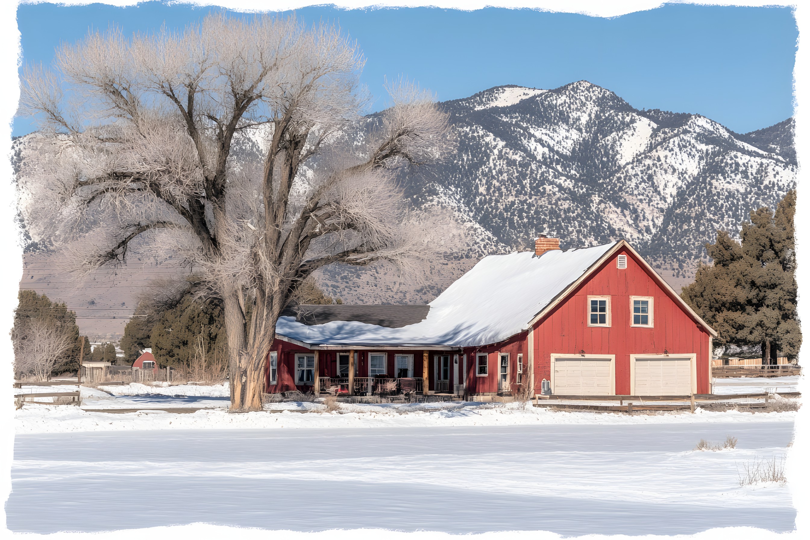 Snow, Winter, House, Home, Cottage, Freezing, Human settlement, Mountain range, Rural area, Slope, Hill station, Sugar shack, Village, Barn, Glacial landform, Valley, Precipitation, Ice, Alps, Ski resort