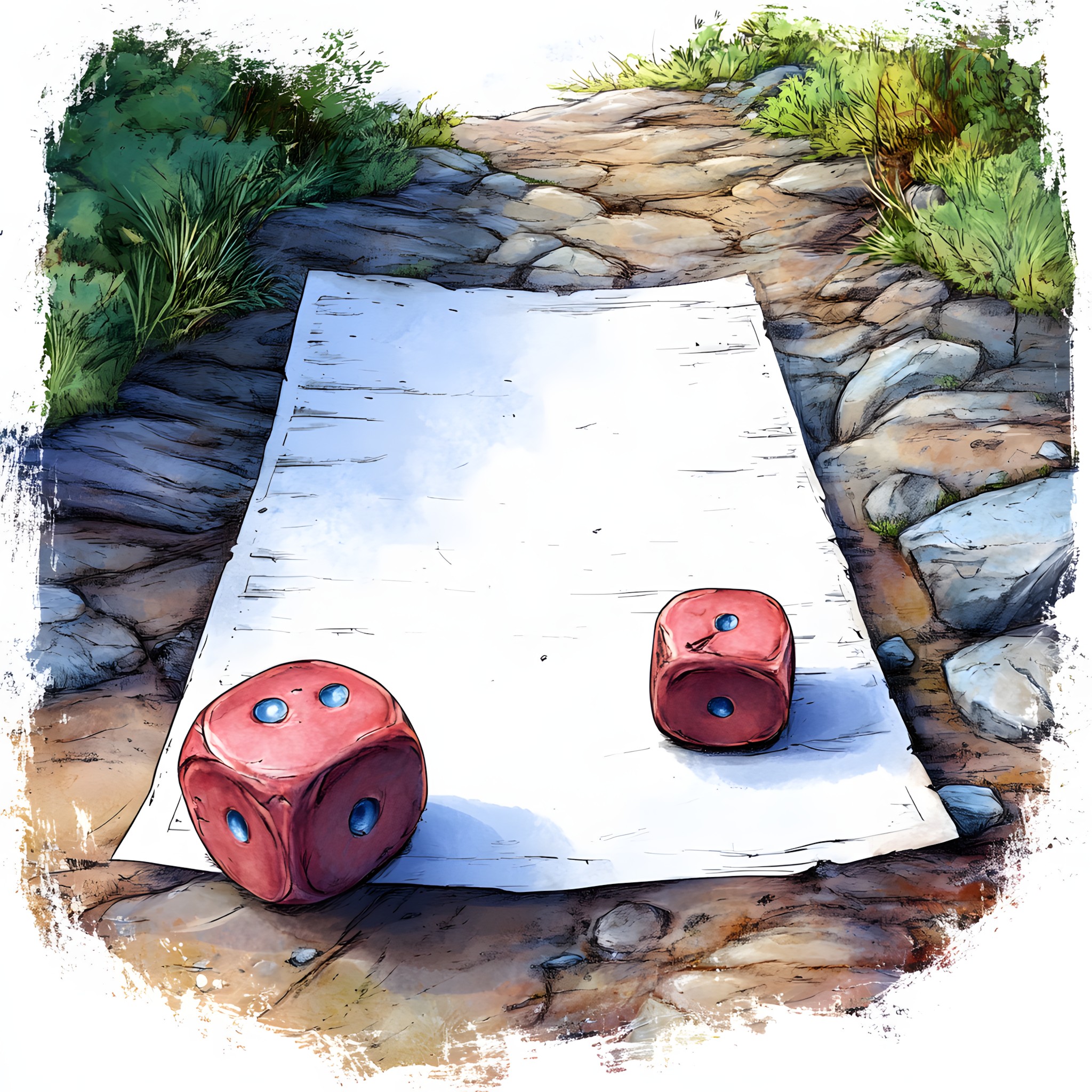 Watercolor painting, Dice