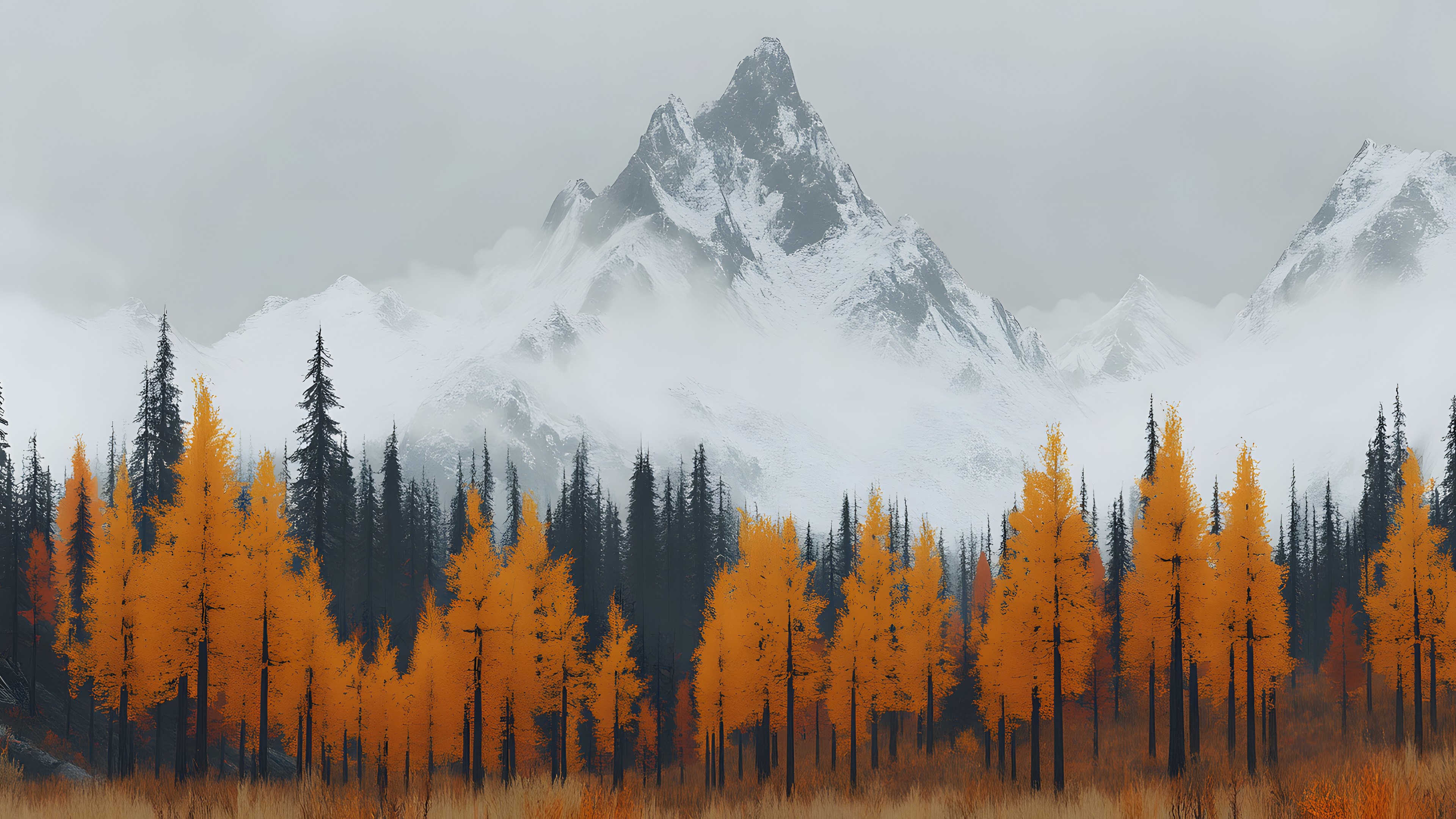 Mountainous landforms, Mountain, Winter, Natural landscape, Spruce-fir forests, Wilderness, Snow, Forest, Mountain range, atmospheric phenomenon, Hill, Larch, Hill station, Ridge, Morning, Glacial landform, Alps, Freezing, Summit, Slope