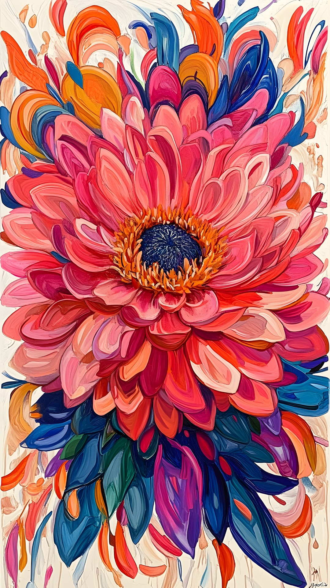 Flower, Red, Yellow, Petal, Pink, Cut flowers, Art Paint, Watercolor painting, Painting, Modern art, Paint, Creative arts, Floral design, Acrylic paint, Zinnia, Daisy family, Transvaal daisy, Sunflowers