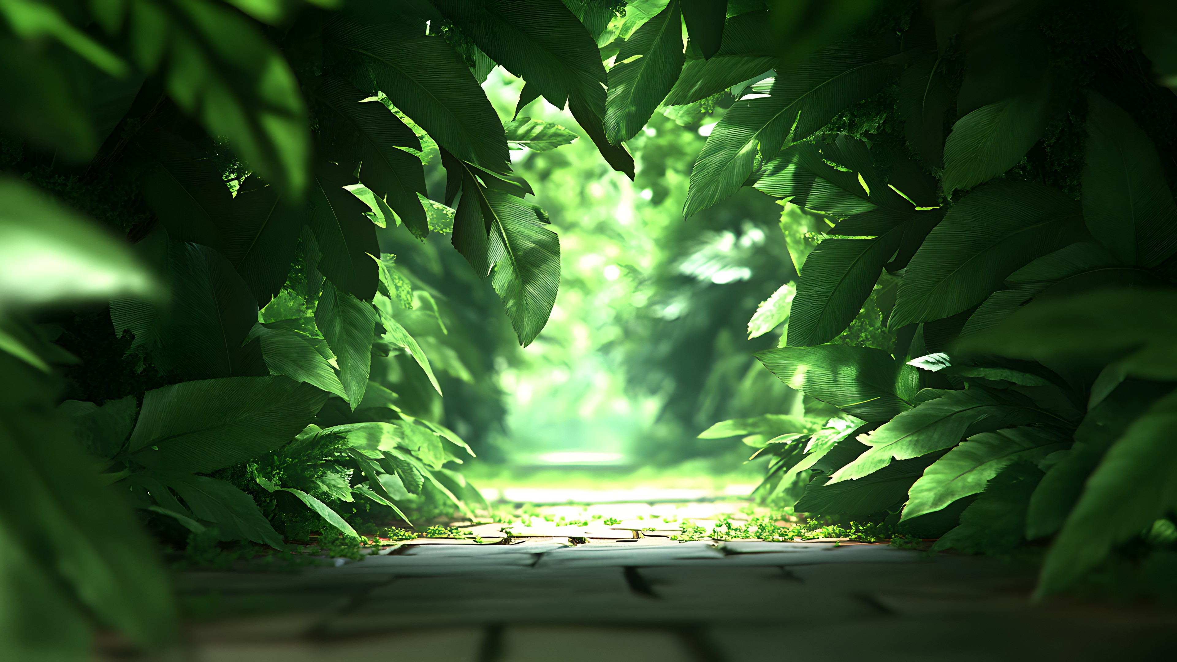 Green, Sunlight, Forest, Jungle, Rainforest, Old-growth forest, Tropical and subtropical coniferous forests, Valdivian temperate rain forest, Shadow