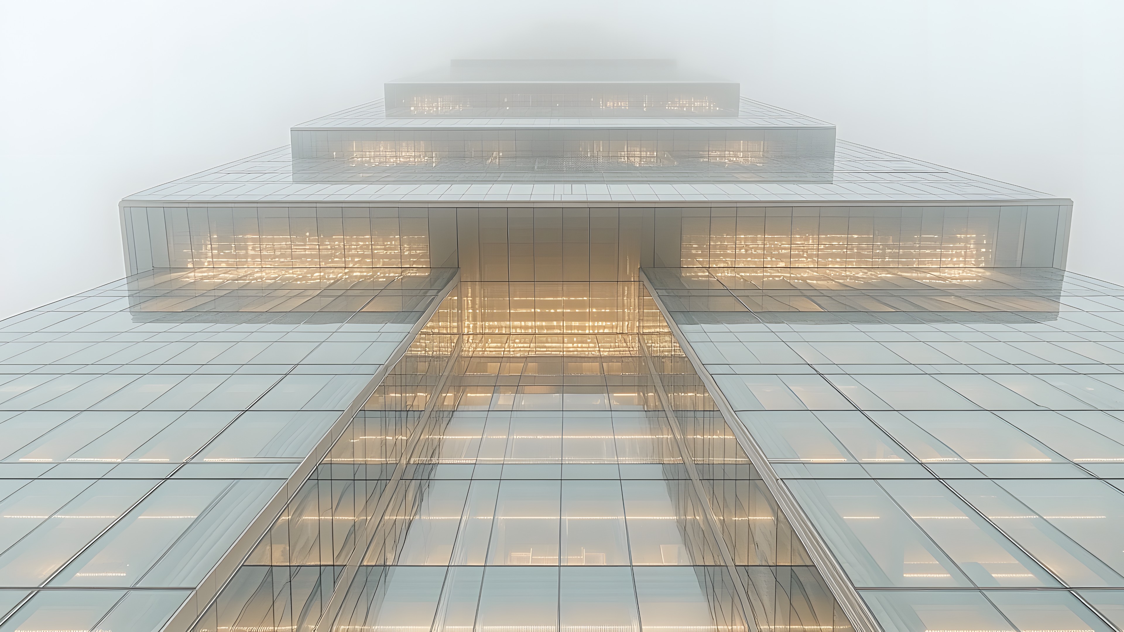 High-rise building, Reflection, Skyscraper, Commercial building, Composite material, Condominium, Apartment, Headquarters, Tower, Metropolis, Design, Evening, Haze, Corporate headquarters, Mist