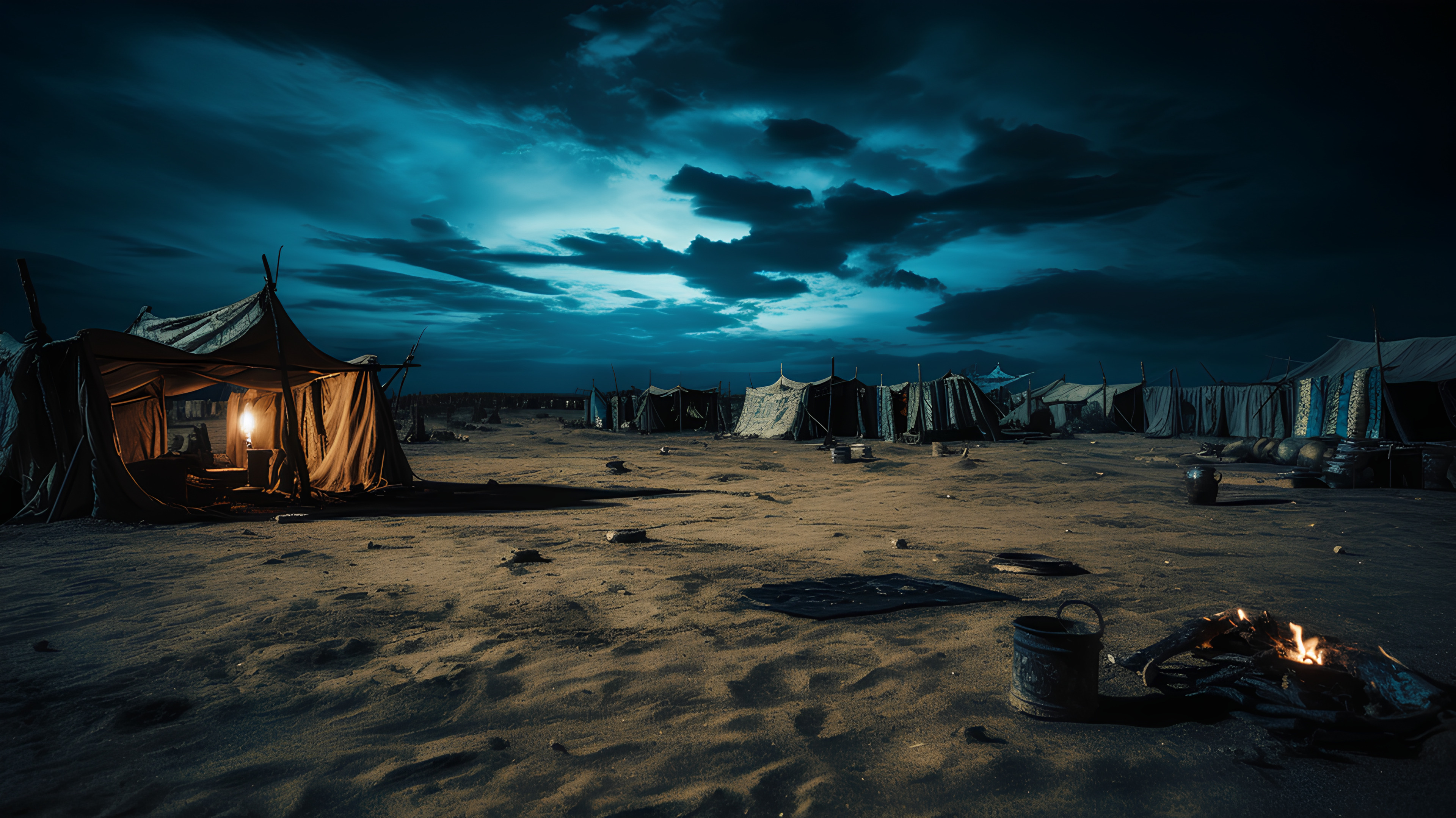 Cloud, Sky, Atmosphere, Nature, Azure, Dusk, Flash photography, Horizon, Landscape, Tints and shades, Shore, Cumulus, Sand, Tent, City, Coast, Evening, Darkness, Meteorological phenomenon, Beach