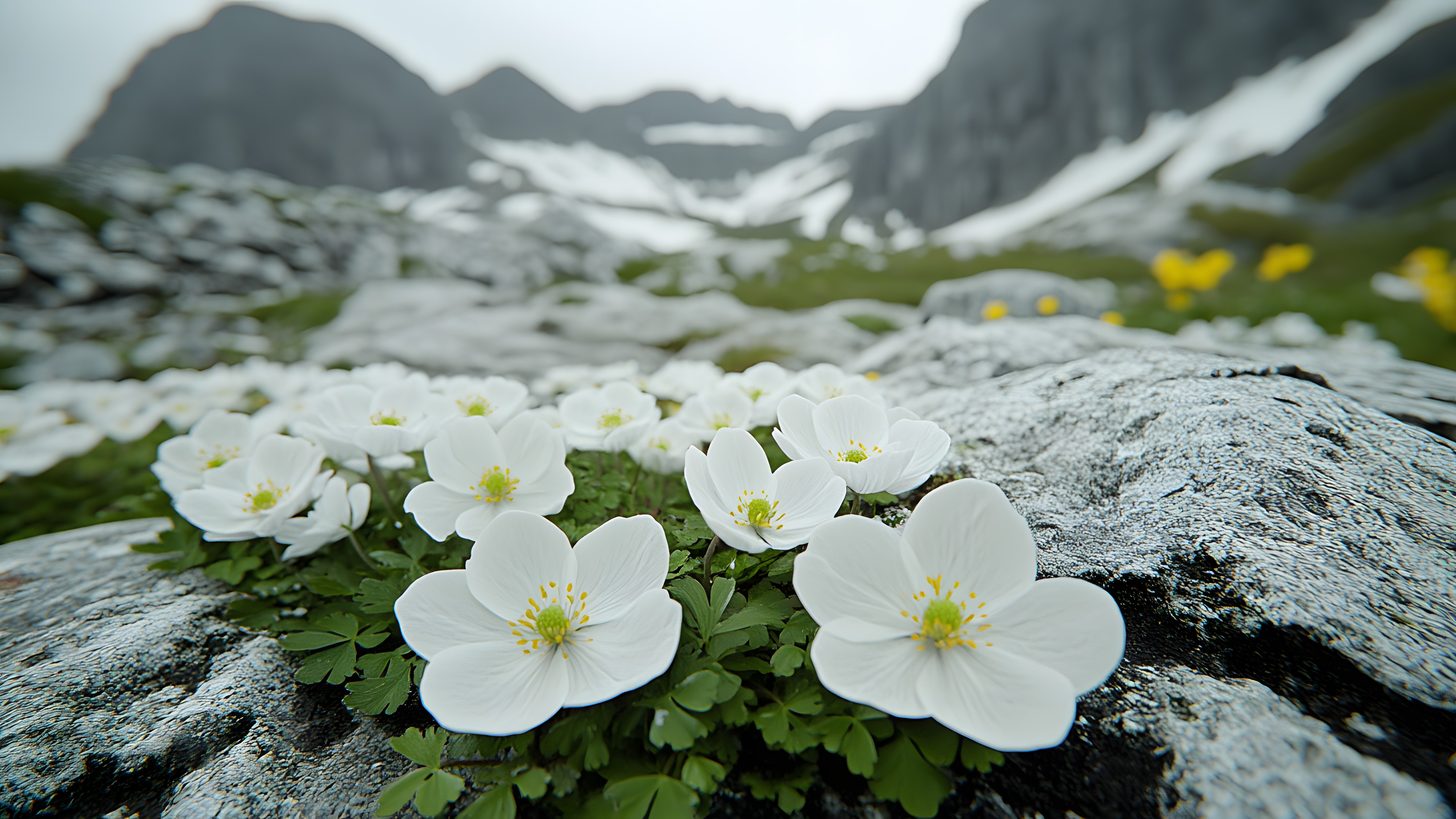 Flower, Petal, Groundcover, Flowering plant, Wildflower, Herbaceous plant, Alps, Perennial plant, Anemone, Dicotyledon, Primrose, Tundra, Wood sorrels, Cinquefoils