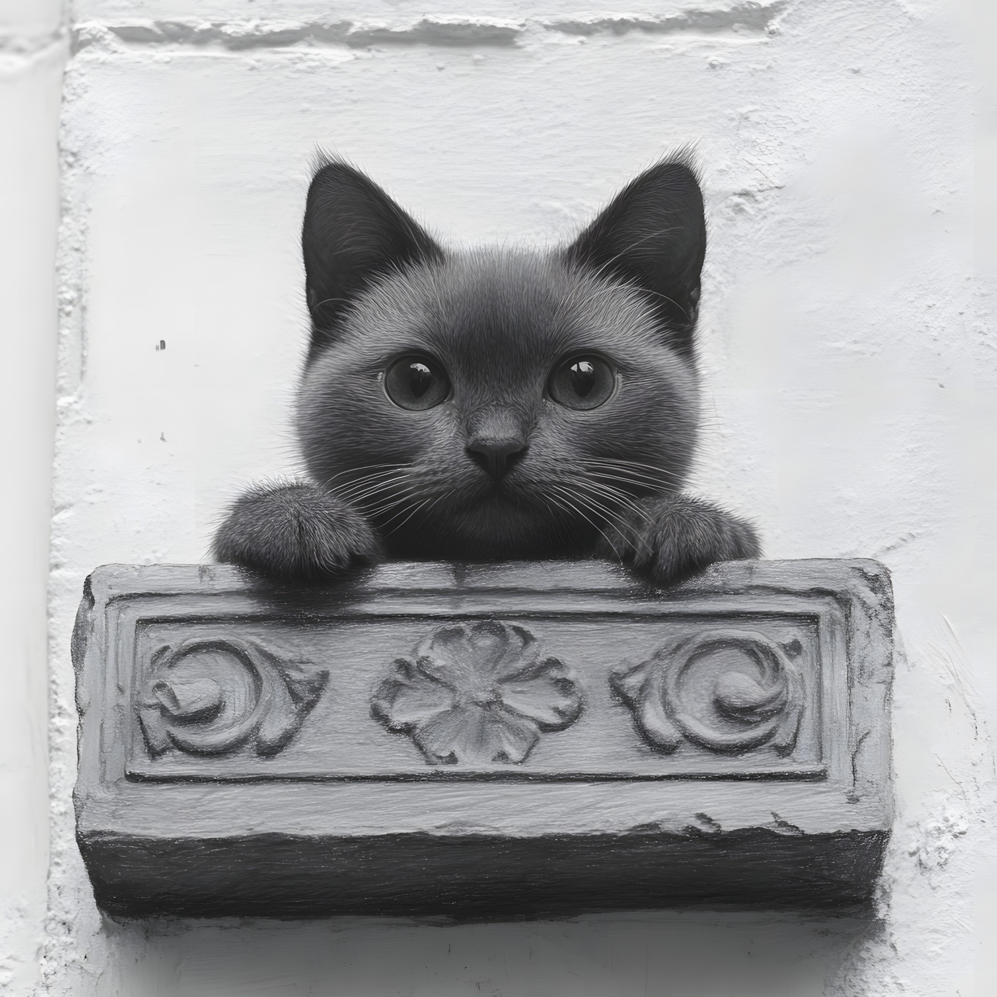 Cat, Felidae, Felinae, Carnivores, Vertebrate, Monochrome photography, Snout, Whiskers, Black, Black and white, Grey, Monochrome, Fur, Black cat, Domestic short-haired cat, Tail