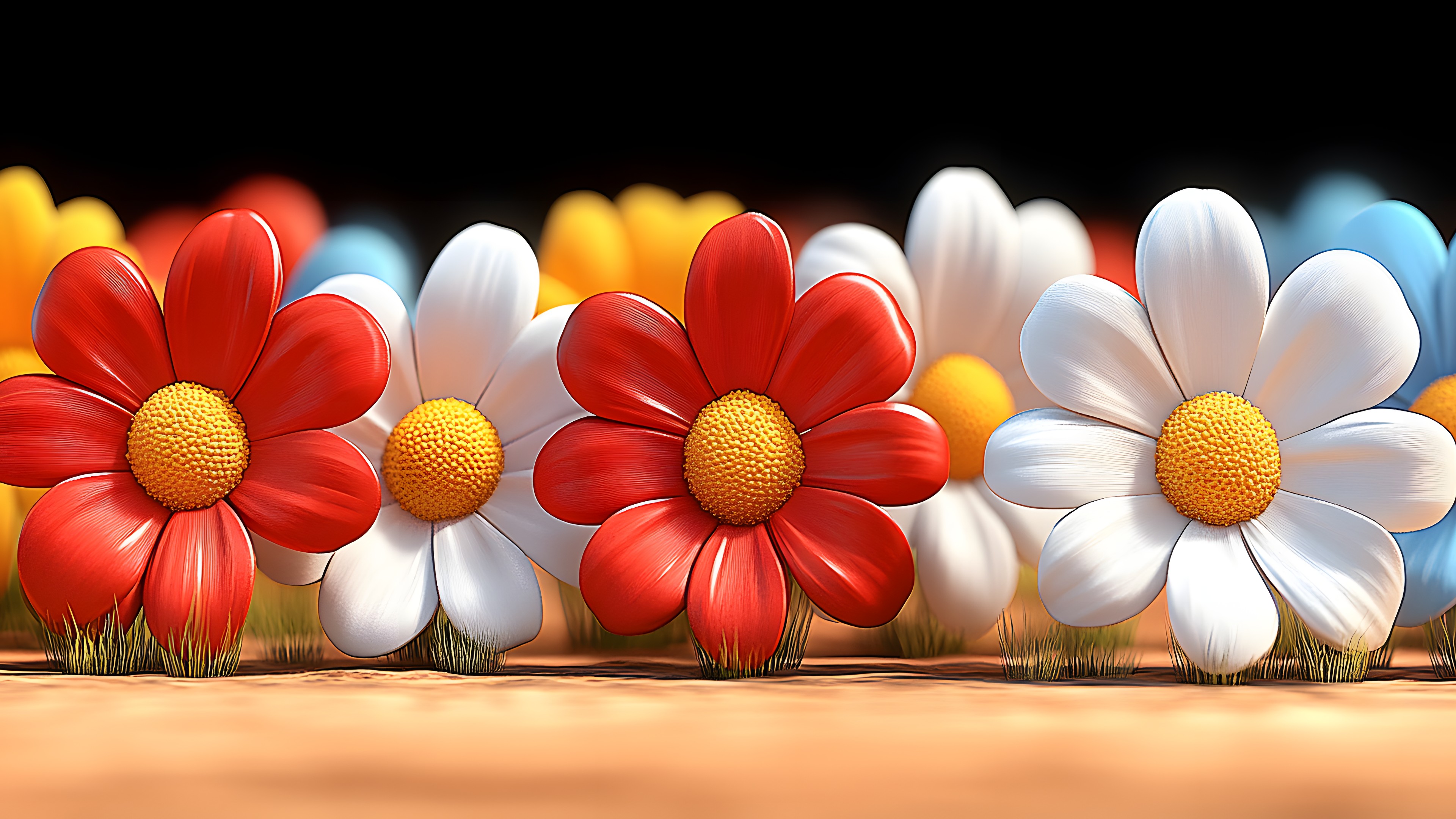 Flower, Petal, Red, Yellow, Bellis, Graphics, Wildflower, Daisy family, Marguerite daisy, Floral design, Common daisy, Cut flowers, Animation