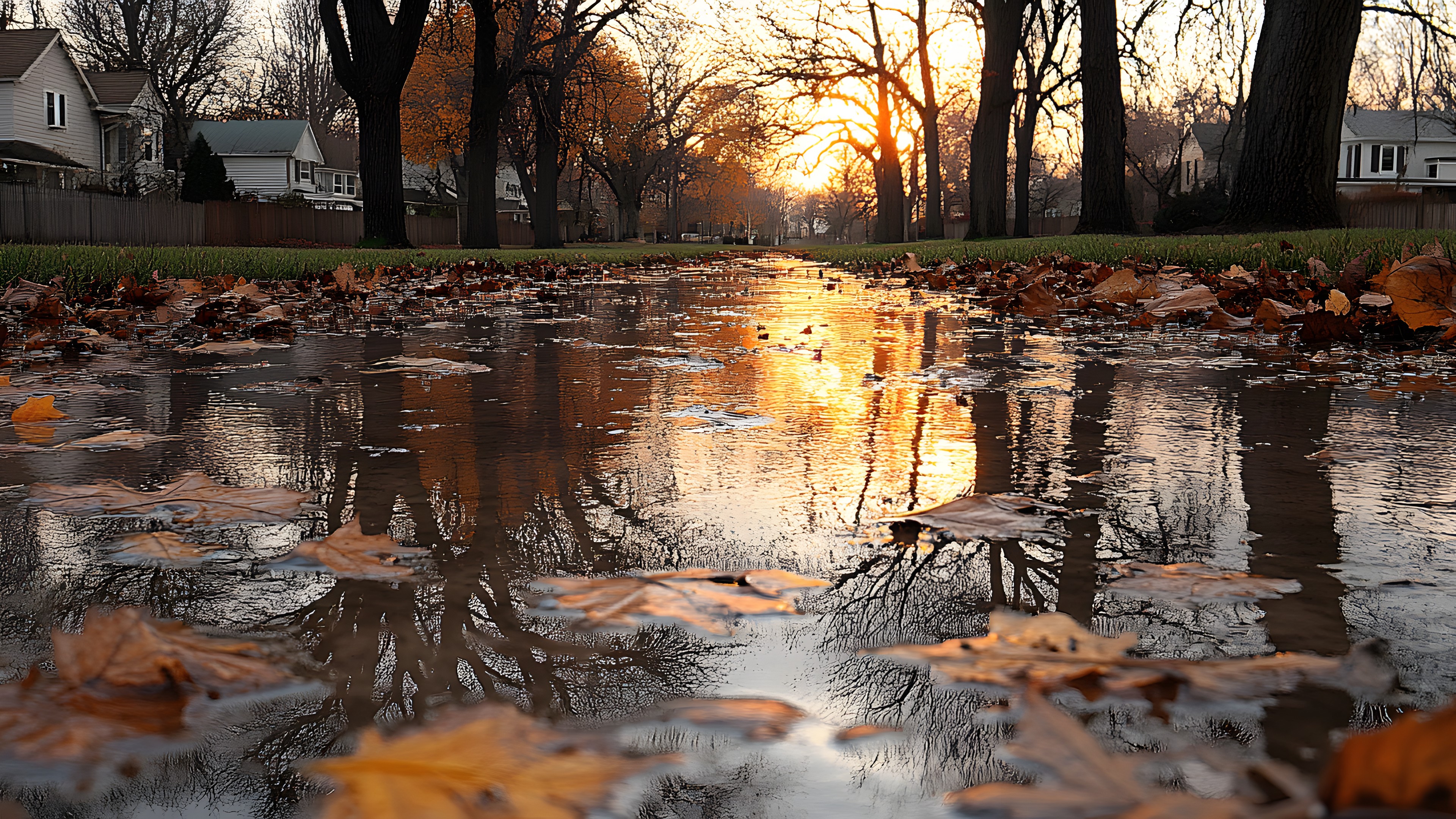 Water, Nature, Reflection, Watercourse, Autumn, Morning, Puddle, Sunlight, Twig, Wetland, Pond, Evening, Shadow, Riparian zone, Bayou, Canal, Stream, Reflecting pool, Floodplain