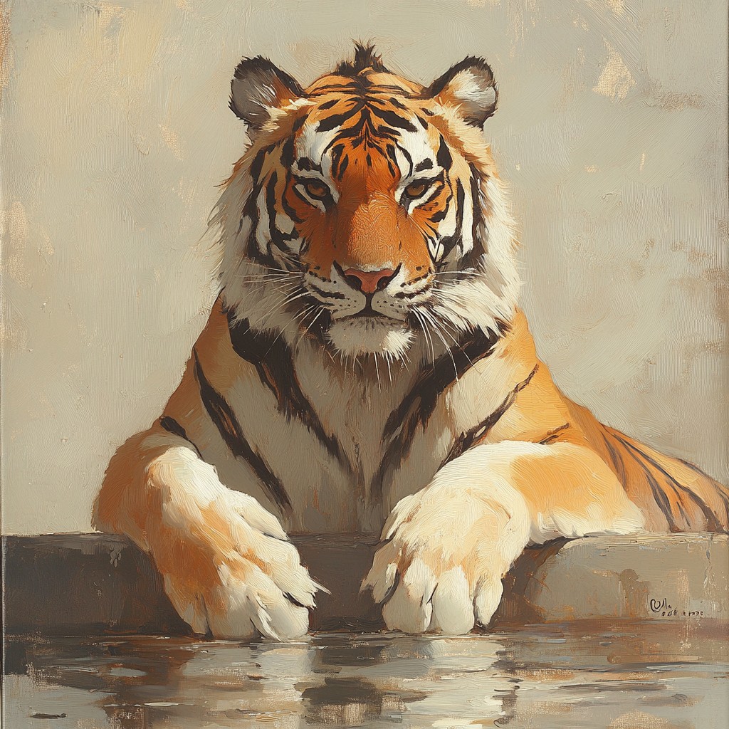 Tiger, Bengal tiger, Siberian Tiger, Felidae, Wildlife, Carnivores, Panthera, Terrestrial animal, Whiskers, Claw, Modern art