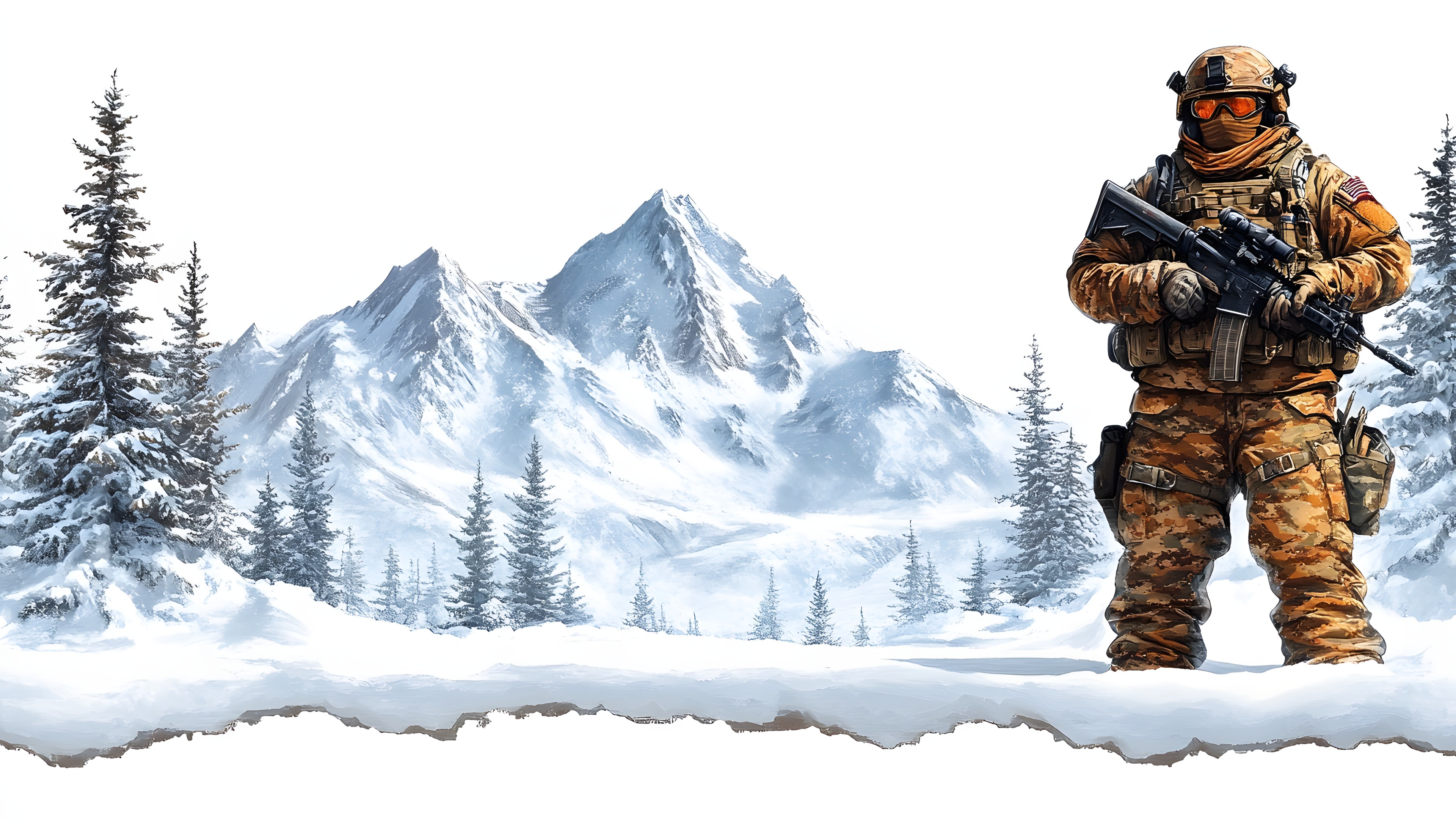 Snow, Winter, Soldier, Freezing, Glacial landform, Military Person, Camouflage, Mountain range, Marines, Alps, Mountaineer, Summit, Ice cap, Army, Adventure, Military, Arête, Military camouflage, Military uniform, Military organization