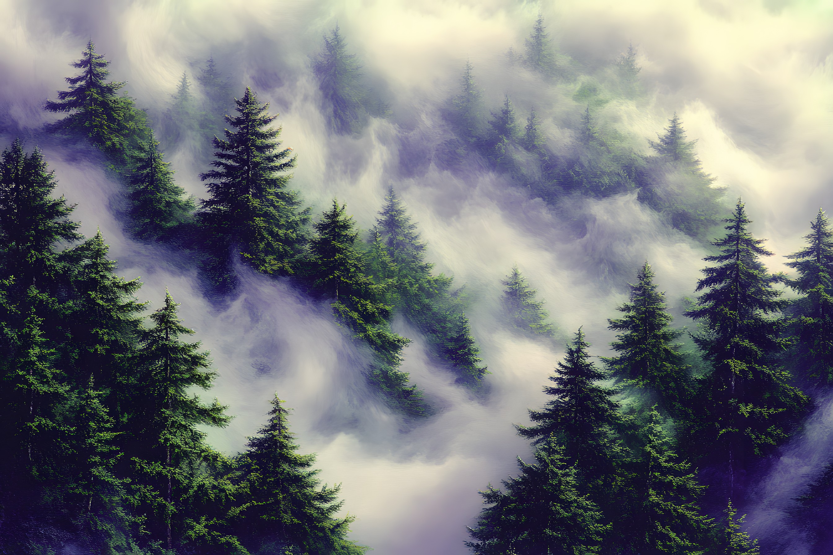 atmospheric phenomenon, Forest, Spruce-fir forests, Mist, Fog, Jungle, Hill station, Tropical and subtropical coniferous forests, Old-growth forest, Northern hardwood forest, Larch, Rainforest, Conifers, Temperate broadleaf and mixed forest, Evergreen, Haze, Pine family, Fir, Cupressaceae, Valdivian temperate rain forest