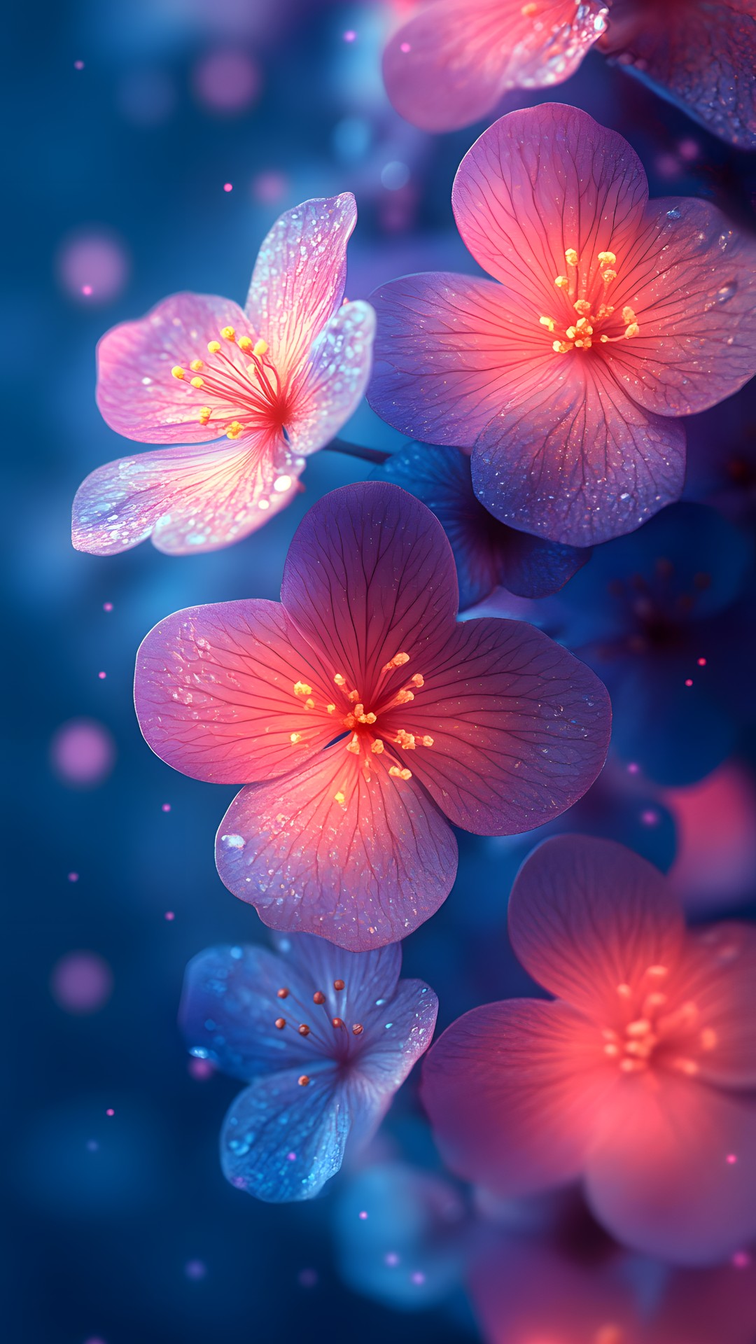 Flower, Water, Colorfulness, Liquid, Photograph, Blue, Light, Purple, Nature, Petal, Plant, Lighting, Fluid, Terrestrial plant, Red, Pink, Violet, Magenta, Electric blue, Flowering plant