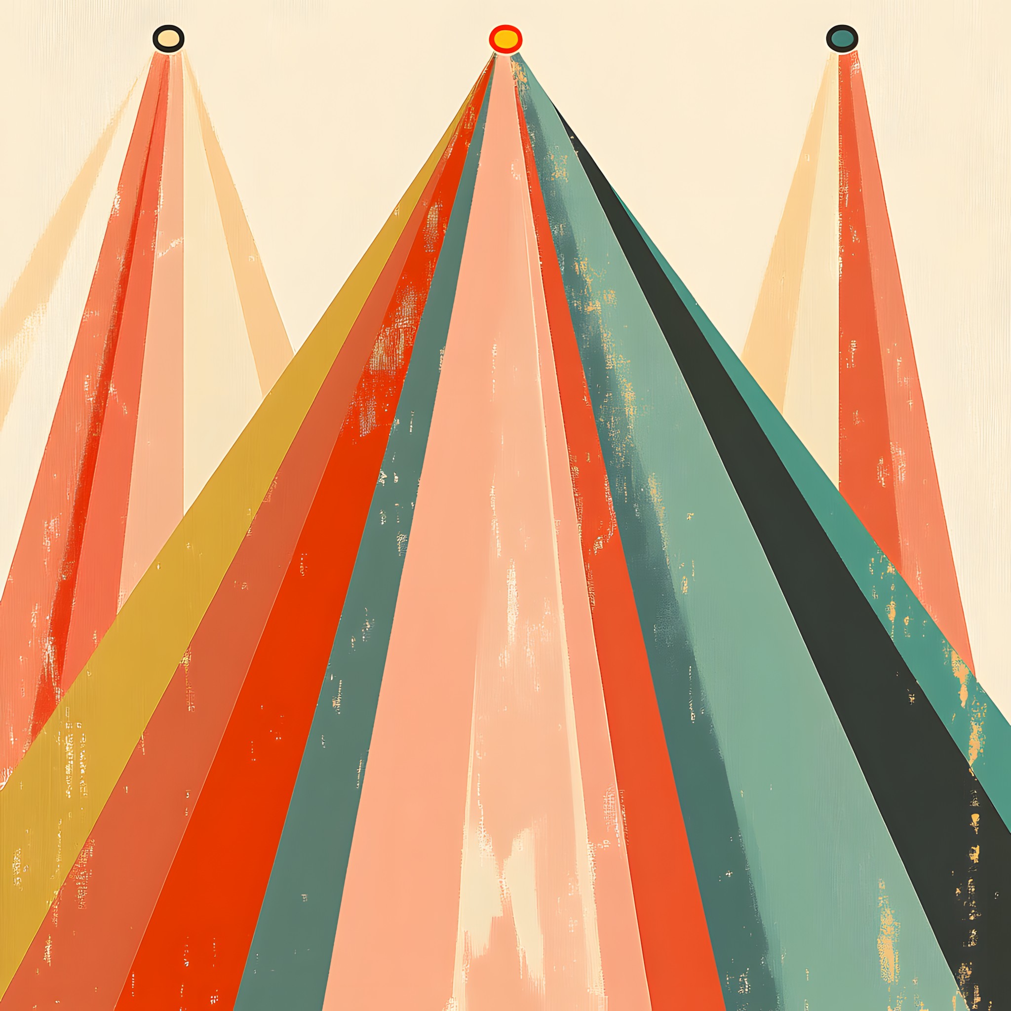 Red, Orange, Brown, Triangle, Graphics, Graphic design, Cone