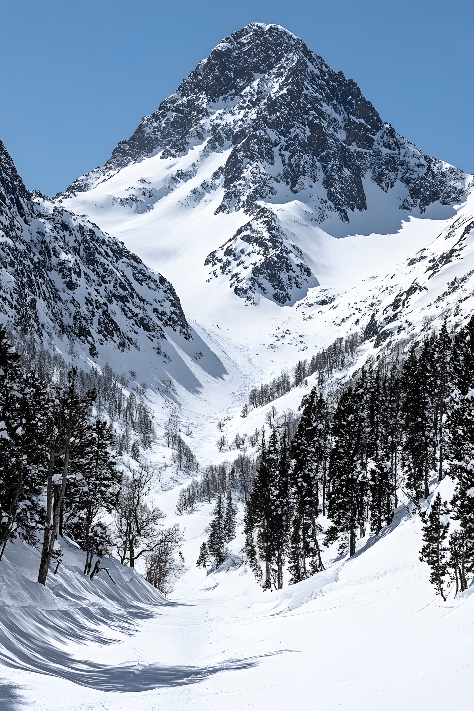 Snow, Mountain, Mountainous landforms, Winter, Glacial landform, Terrain, Ice cap, geological phenomenon, Mountain range, Freezing, Summit, Alps, Ridge, Nunatak, Hill station, Slope, Arête, Glacier, Massif, Evergreen