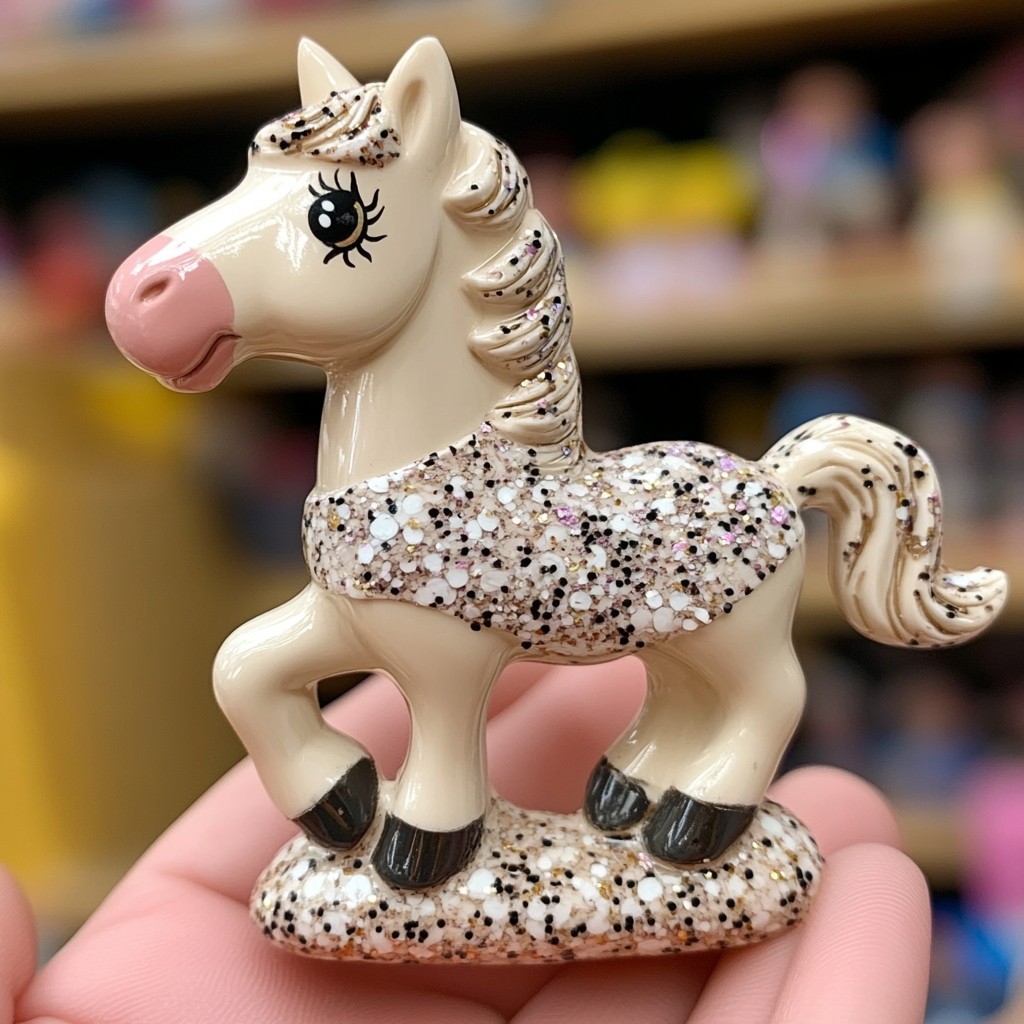 Horse, Toy, Pink, Animal Figure, Creative arts, Craft, Mane, Livestock