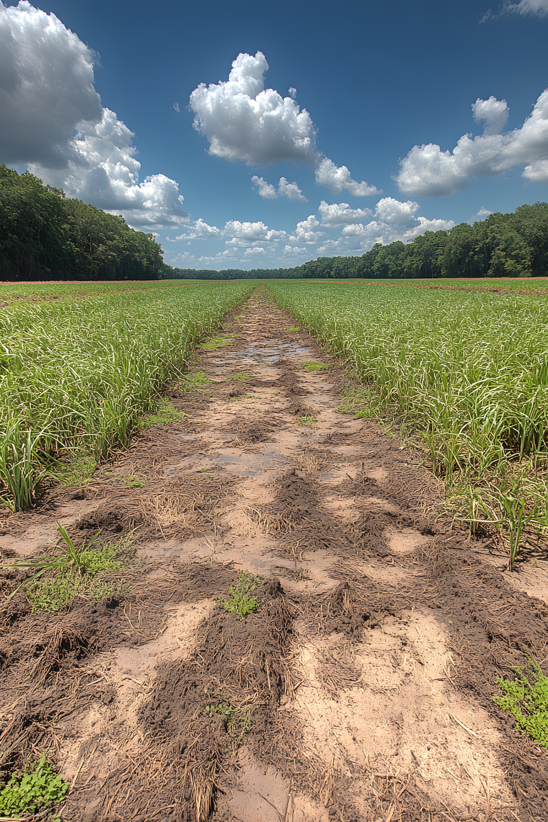 Field, Agriculture, Plantation, Plain, Soil, Rural area, Dirt road, Land lot, Grasses, Farm, Crop, Trail, Cumulus, Path, Mud, Broomrapes