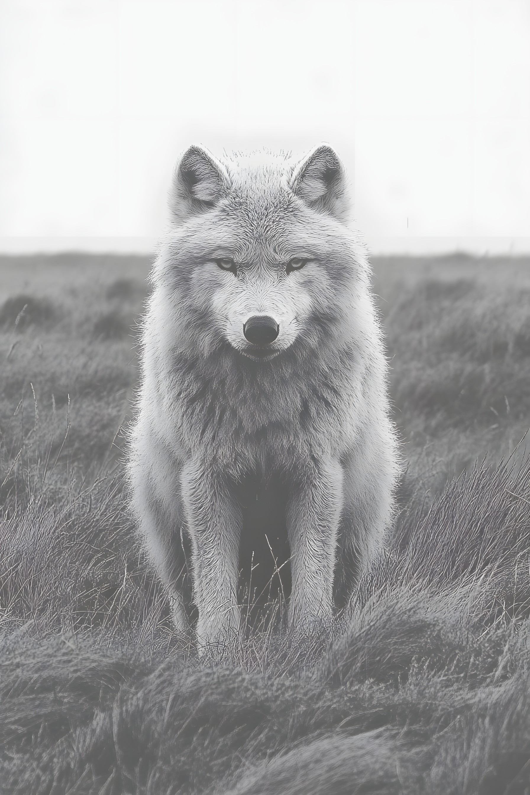 Dog, Vertebrate, Monochrome photography, Canis, Wolf, Snout, Carnivores, Monochrome, Fur, Terrestrial animal, Black and white, Canidae, Wildlife, Fox, Alaskan tundra wolf, Wolfdog, Coyote