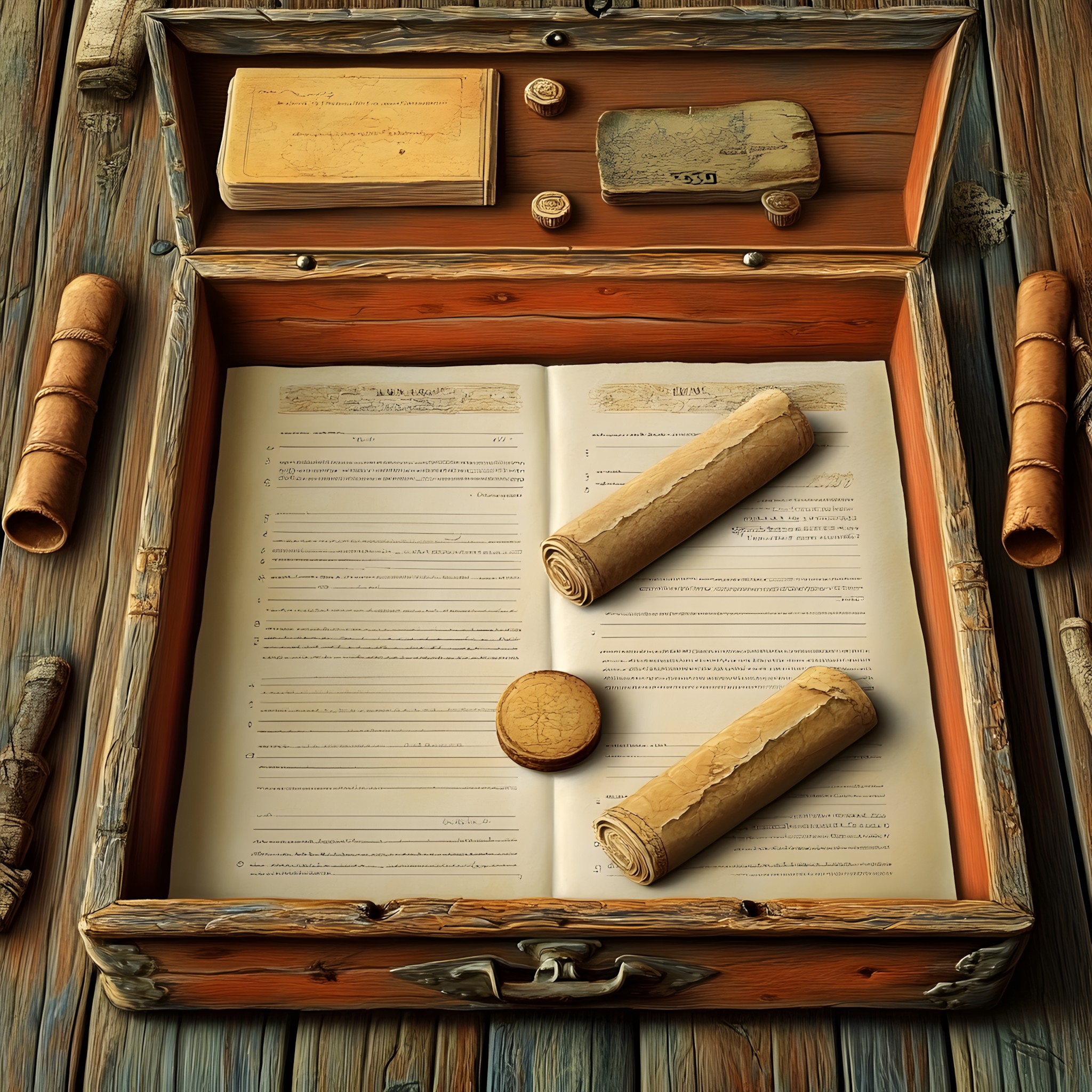 Wood, Office supplies, Scroll, Paper Product, Book, Wood stain, Natural material, Writing implement, Still life photography, Hardwood, Notebook, Antique, Stationery, Diary, Publication, Still life