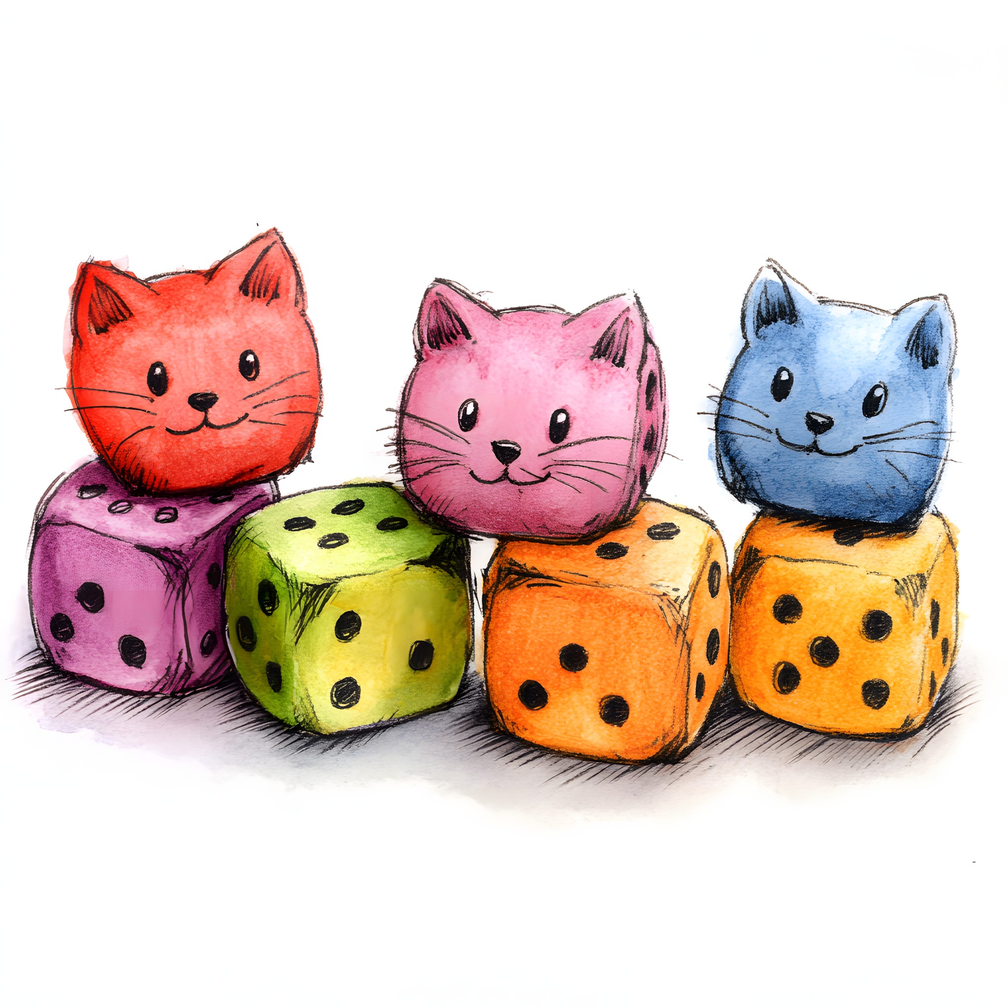 Snout, Dice game, Dice, Graphics, Cat, Clip art, Animation, Animated cartoon, Felinae