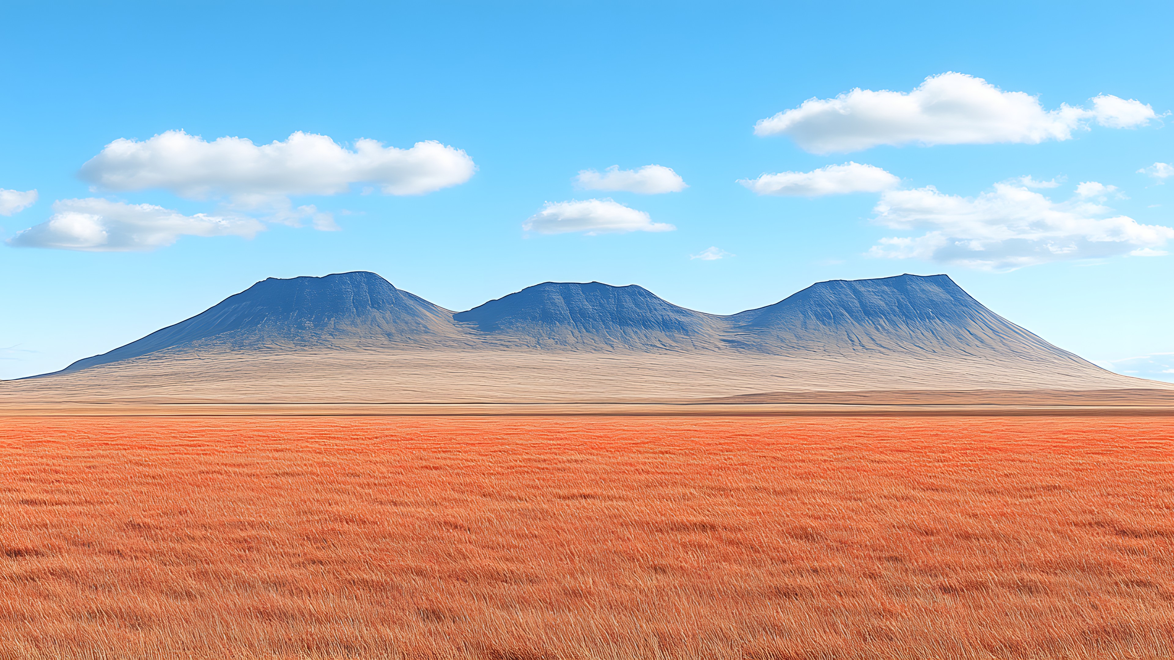 Blue, Sky, Ecoregion, Horizon, Aeolian landform, Desert, Geology, Plateau, Steppe, Volcanic landform, Tundra, Badlands, Mound, Sand, Extinct volcano