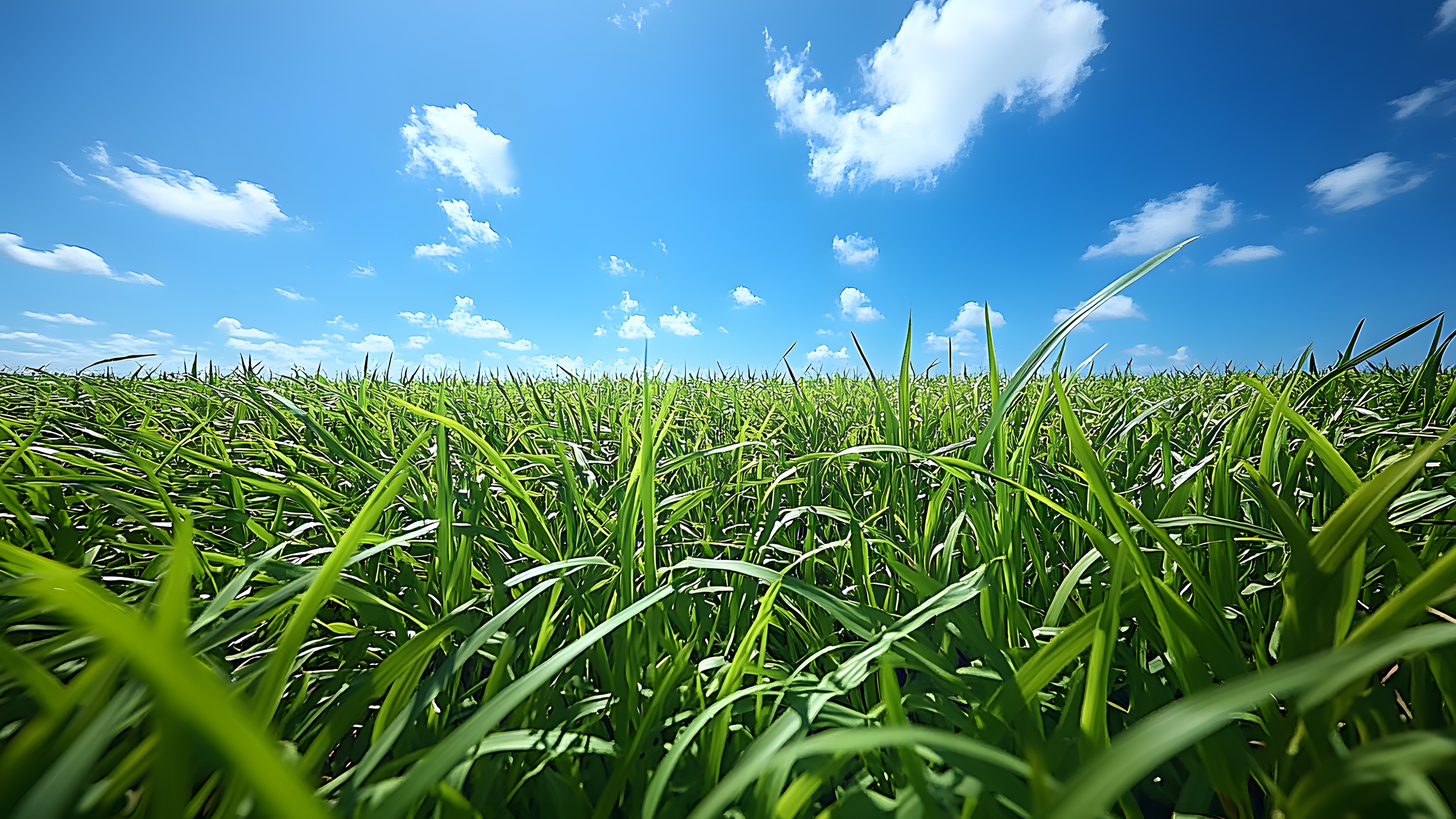 Blue, Green, Grass, Cloud, Agriculture, Field, Grassland, Grasses, Crop, Plantation, Meadow, Cumulus, Paddy field, Prairie, Sunlight, Herbaceous plant, Wind, Farm, Meteorological phenomenon, Sedges