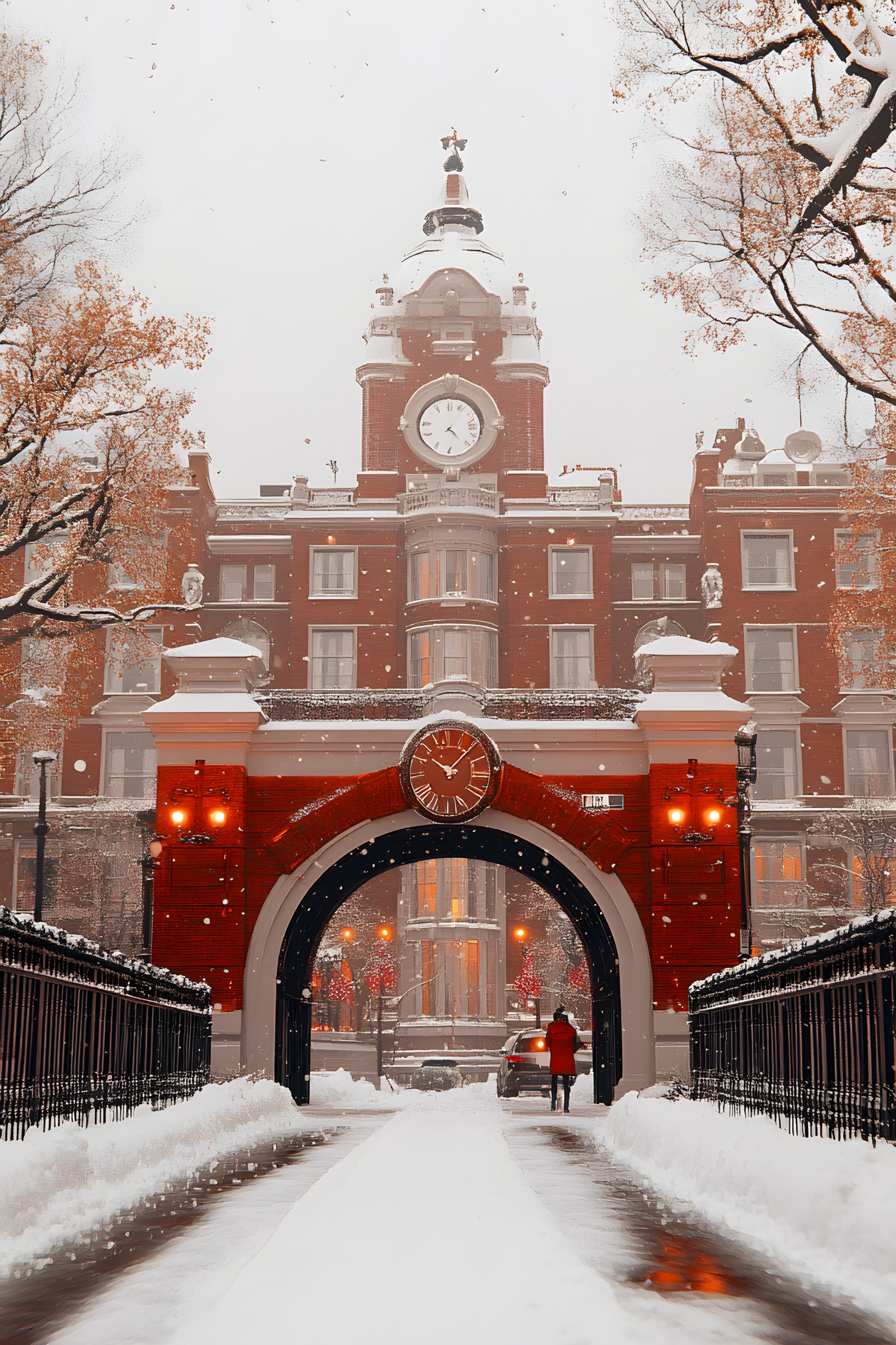 Winter, Clock tower, Clock, Snow, Freezing, Precipitation