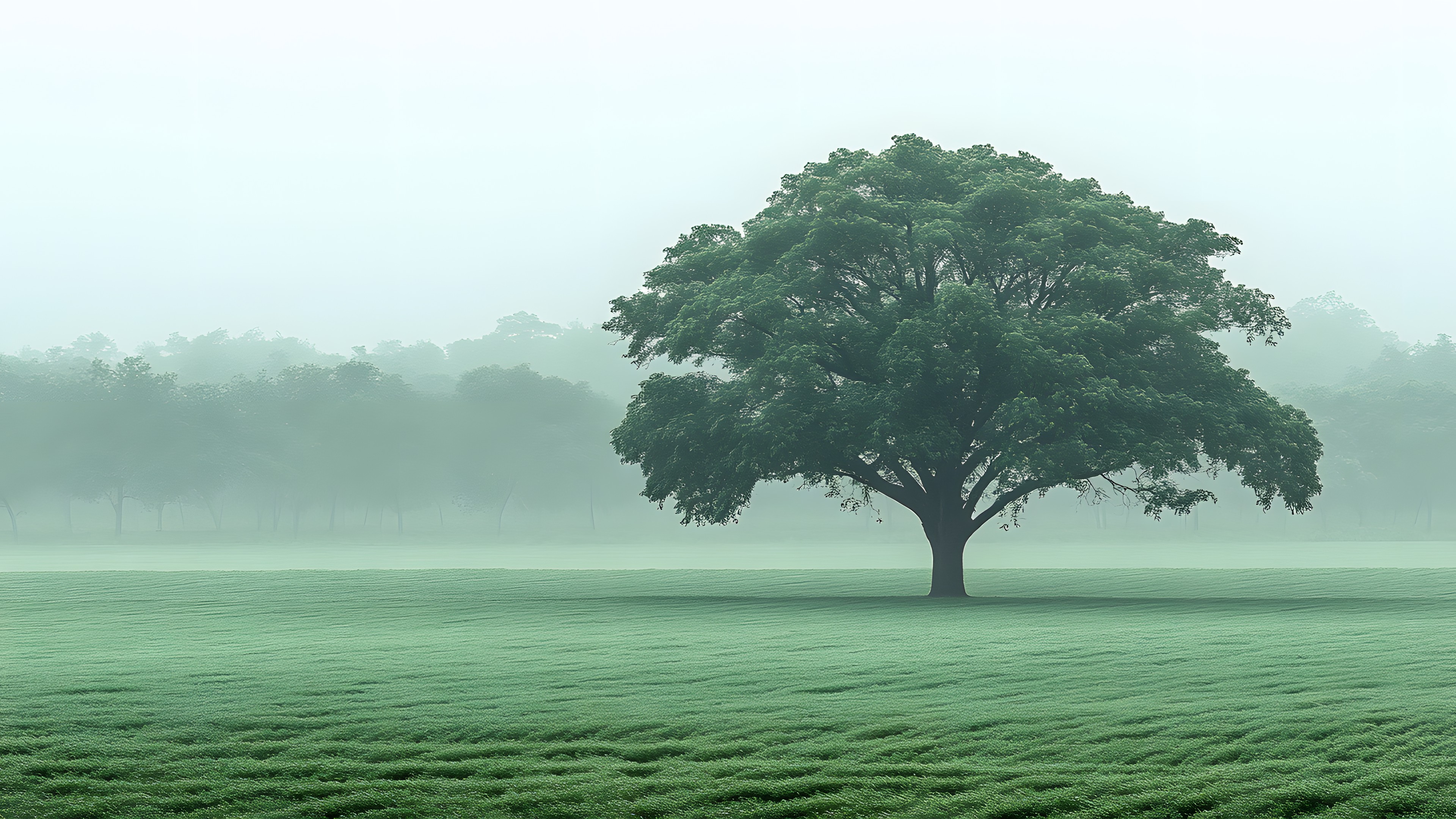 Nature, atmospheric phenomenon, Natural landscape, Grassland, Plain, Mist, Ecoregion, Fog, Field, Trunk, Grasses, Haze, Woody plant, Meadow, Pasture, Savanna, Prairie, Plantation, Wind, Hinterland