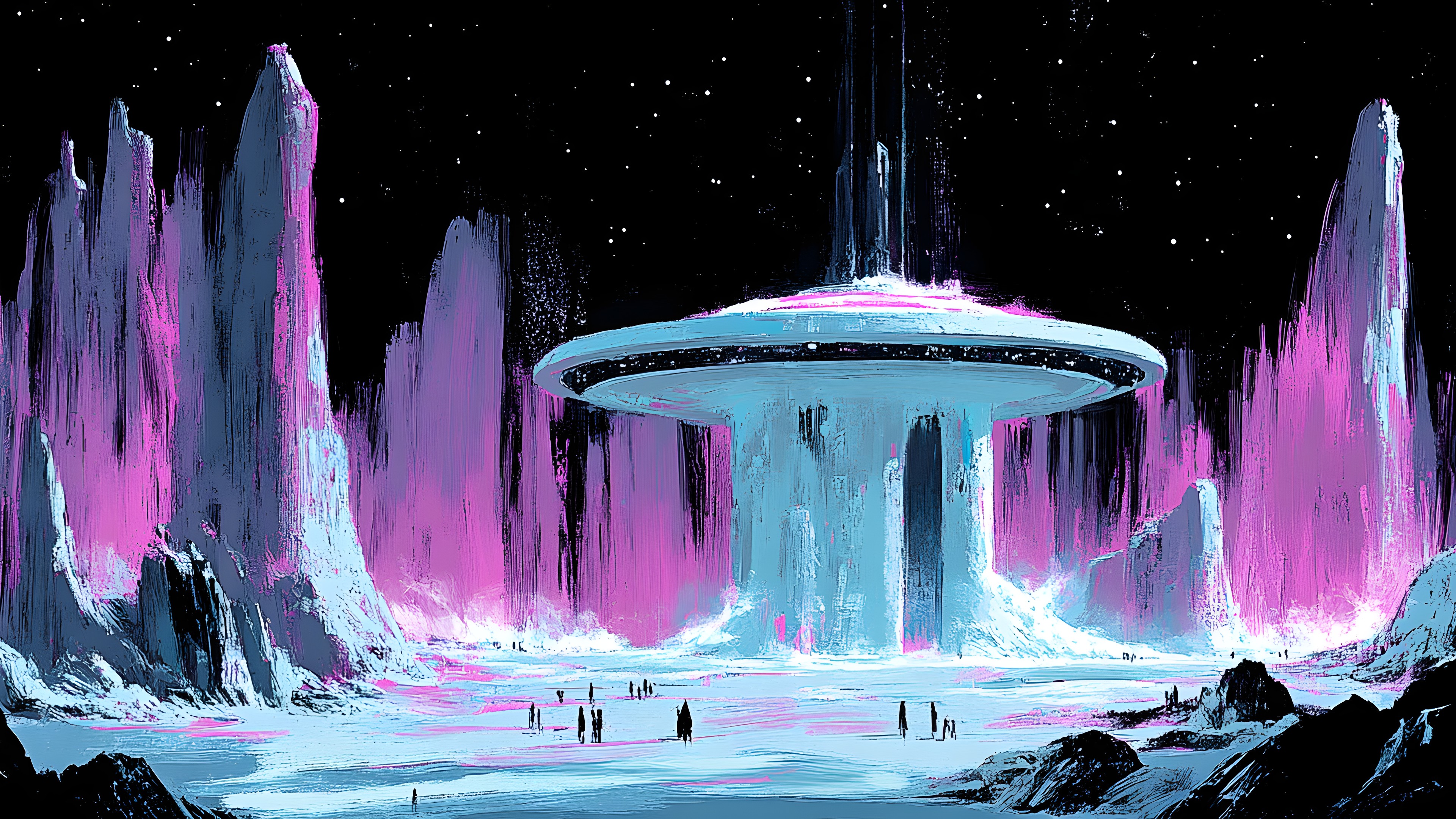 Animation, Graphics, Winter, Science, Fiction, Freezing, Graphic design, Unidentified flying object