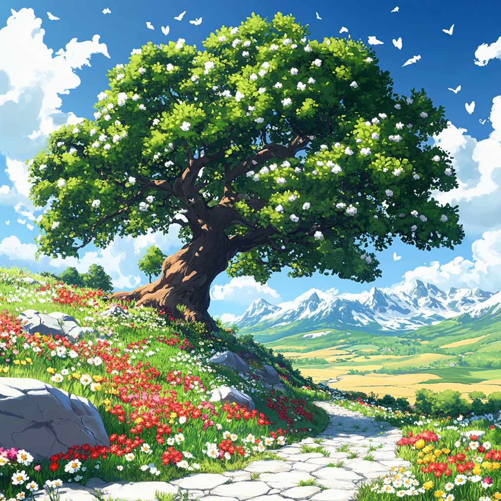 Woody plant, Animation, Watercolor painting, Acrylic paint, Animated cartoon, Mount Scenery, Apples