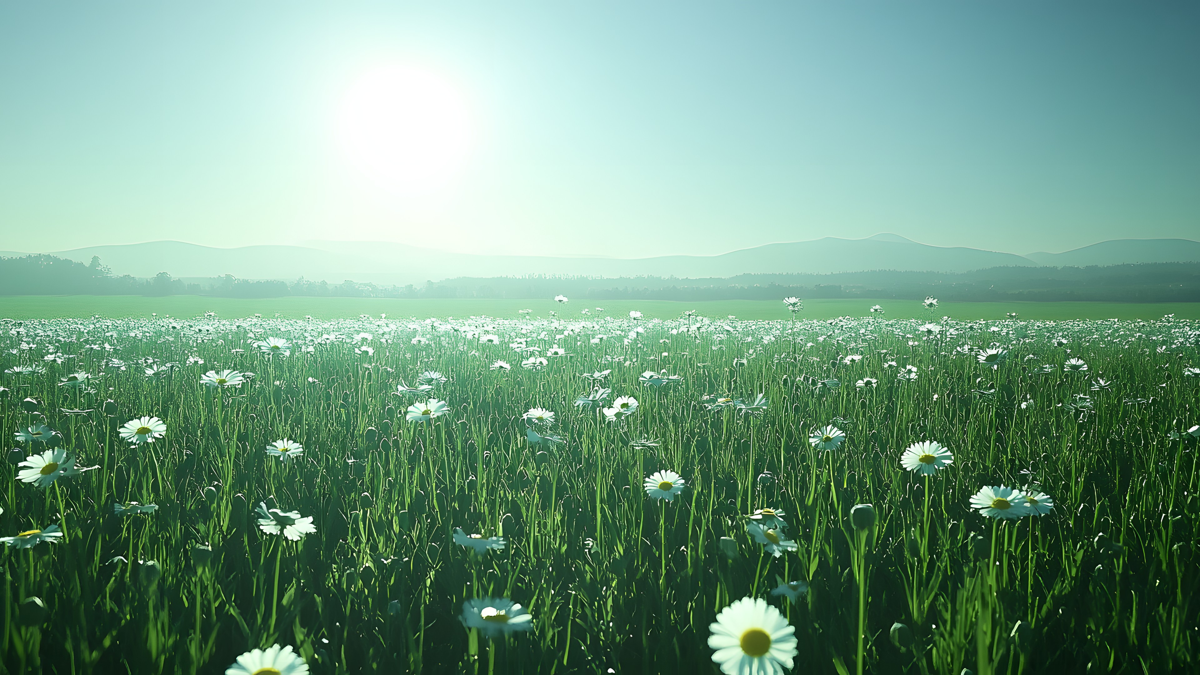 Flower, Green, Natural environment, Field, Grassland, Summer, Meadow, Cloud, Prairie, Agriculture, Grasses, Spring, Wildflower, Herbaceous plant, Crop, Steppe, Plant stem, Cumulus, Plantation, Roman chamomile