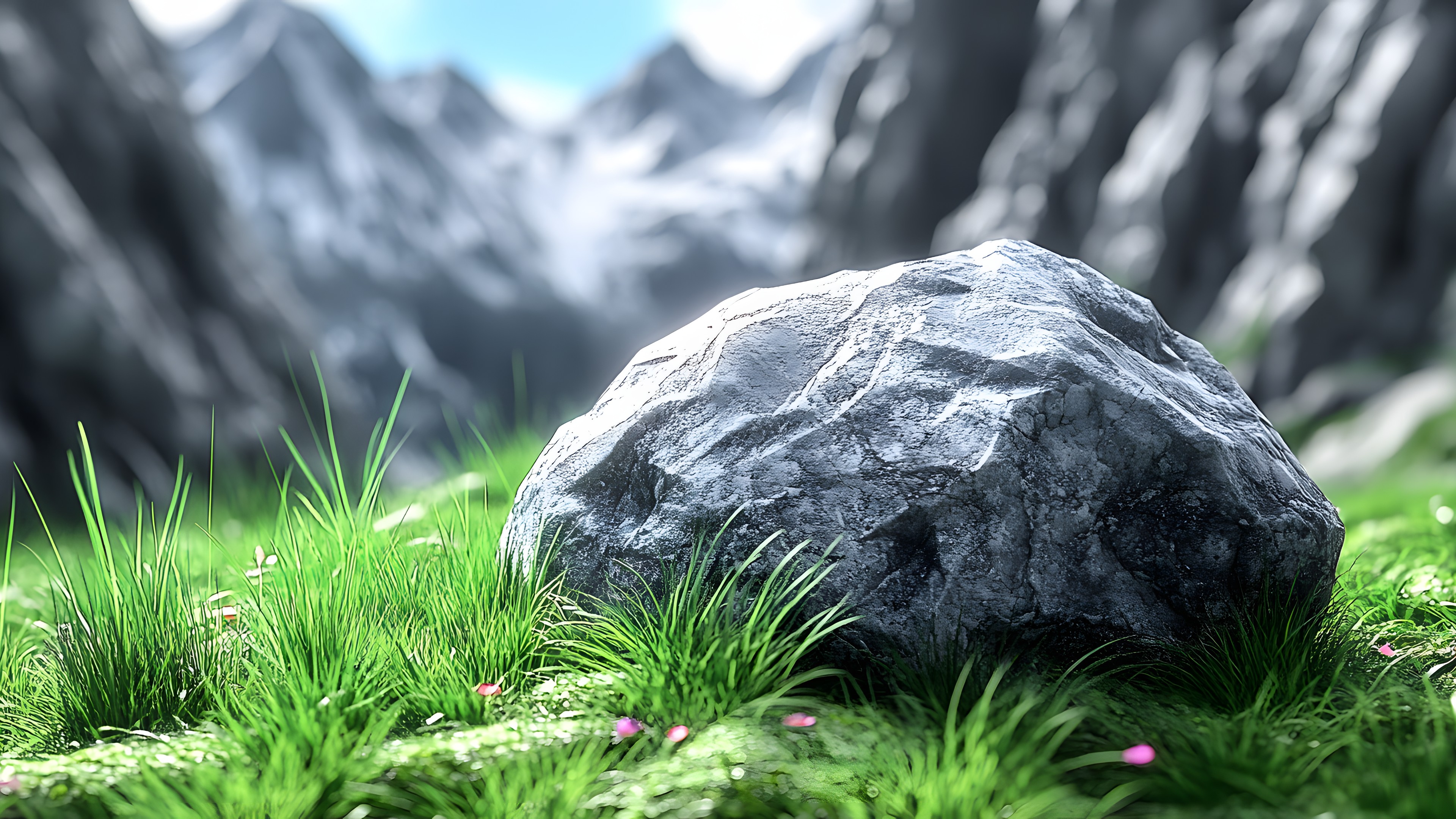 Rock, Landscape, Boulder, Bedrock, Outcrop, Meteorological phenomenon, Cumulus, Moss