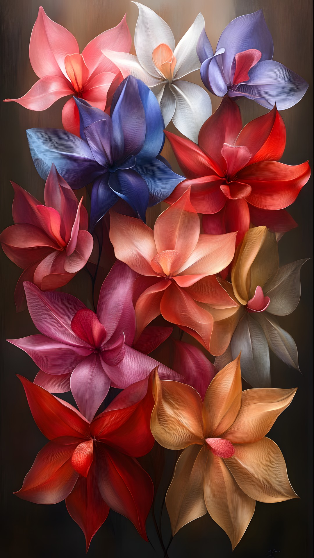 Flower, Petal, Red, Pink, Cut flowers, Creative arts, Modern art, Floral design, Graphics, Still life photography, Lilies, Origami, Geraniums