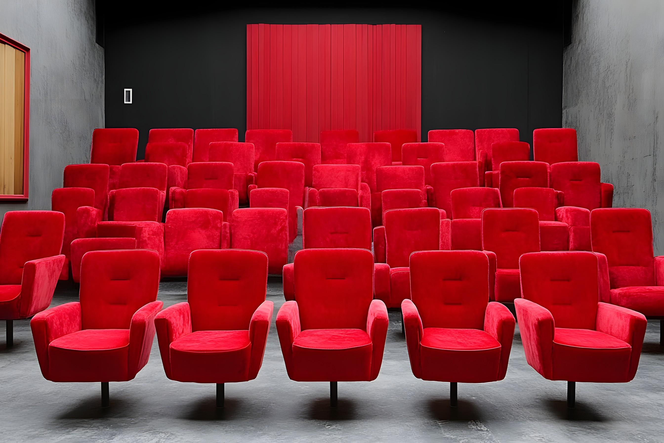 Movie theater, Auditorium, Chair, Theatre, Convention center, Theater, Conference hall