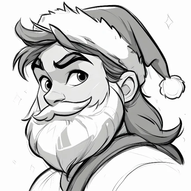 Fictional character, Facial hair, Beard, Drawing, Illustration, Cartoon, Moustache, Line art, Graphics, Santa Claus, Animation, Clip art, Sketch, Fiction, Animated cartoon