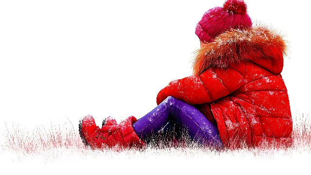 Red, Pink, Winter, Happiness, Child, Fur, Hood, Fur clothing