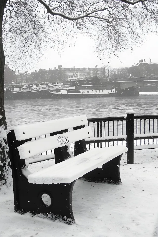 Outdoor Bench, White, Bench, Furniture, Monochrome photography, Snow, Outdoor furniture, Winter, Street furniture, Black and white, Monochrome, Freezing, Grey, Precipitation, Winter storm, Ice, Blizzard