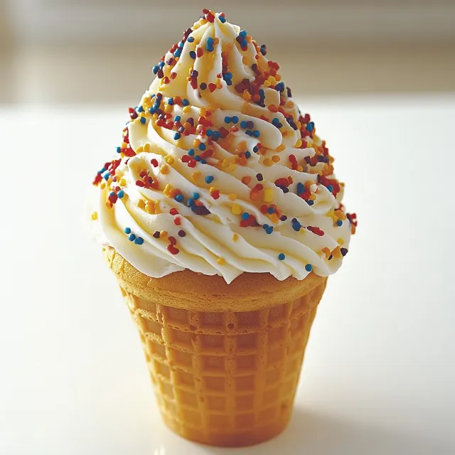 Ice cream cone, Ice cream, Soft serve, Cone, Food, Dessert, Cream, Frozen dessert, Ingredient, Dairy product, Gelato, Sprinkles, Chantilly cream, Icing, Recipe, Finger food, Soy ice cream, Fast food, Battered ice cream, Junk food