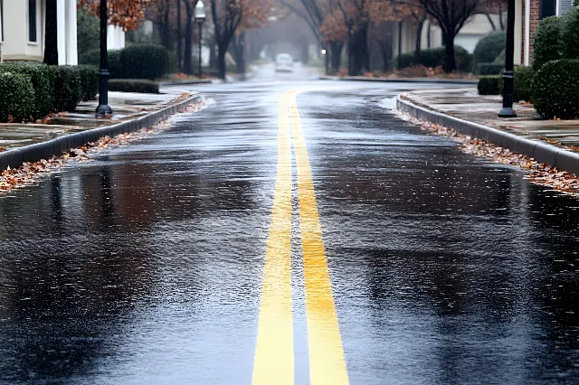 Road surface, Road, Yellow, Street, Asphalt, Thoroughfare, Morning, Reflection, Sidewalk, Tar, Evening, Highway, Path