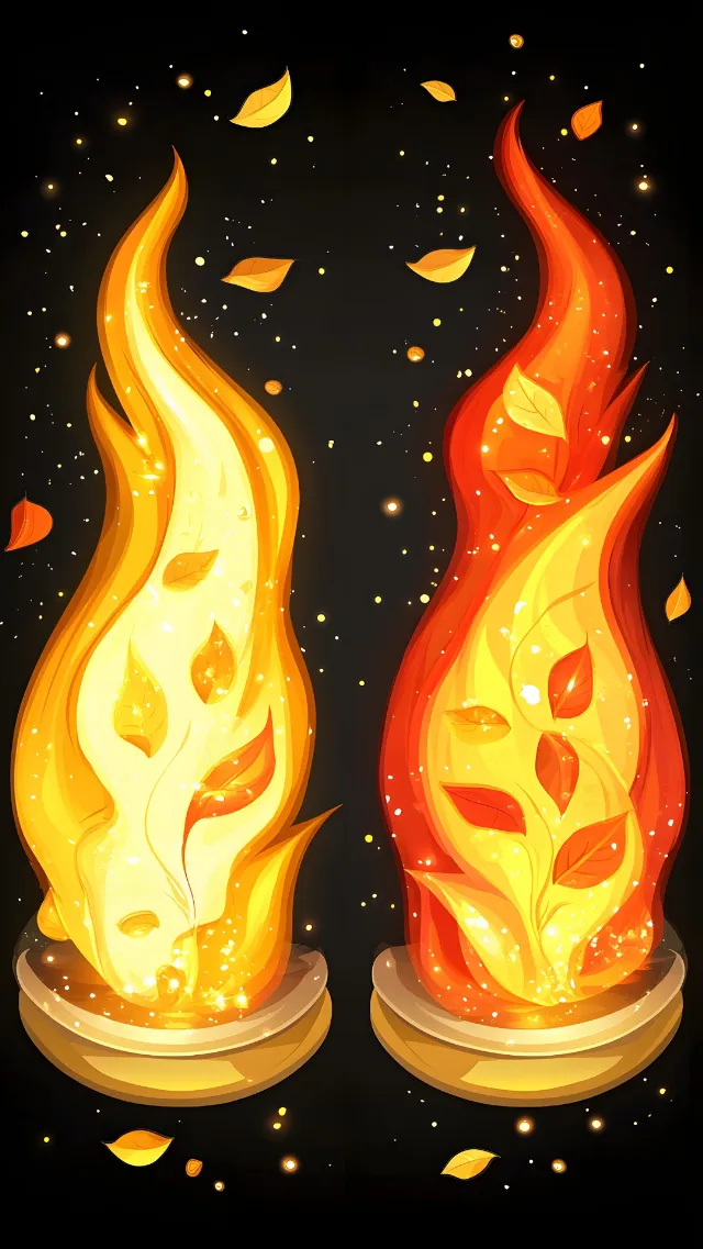 Flame, Fire, Orange, Heat, Night, Graphics