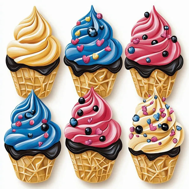 Ice cream cone, Ice cream, Clip art, Dessert, Frozen dessert, Gelato, Cream, Food, Baking Cup, Finger food, Graphics, Cupcake, Soft serve, Battered ice cream, Cake Decorating Supply, Sticker