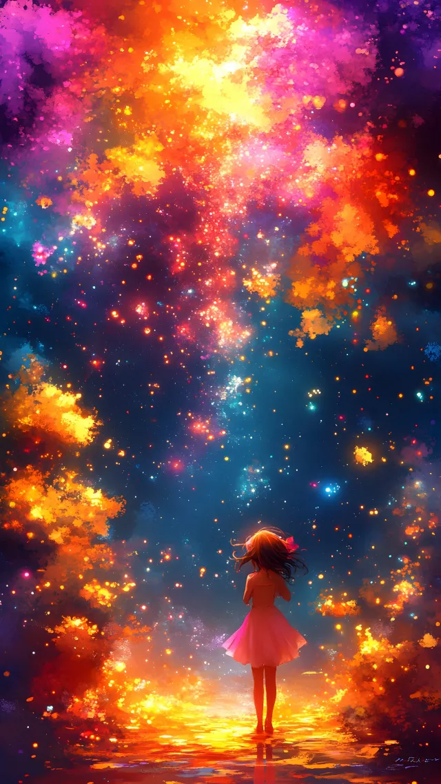 Red, Orange, Star, Astronomical object, Universe, Fictional character, CG artwork, Graphics, Wind, Animation, Nebula, Anime, Night, Heat, Red sky at morning, Graphic design