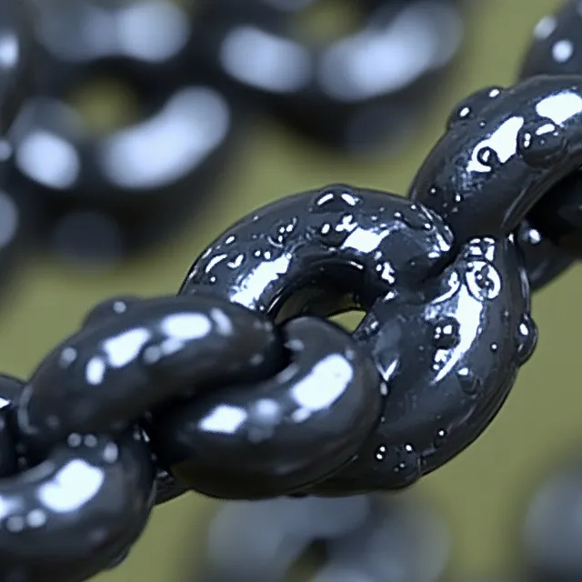 Close-up, Chain, Silver, Synthetic rubber, Macro photography