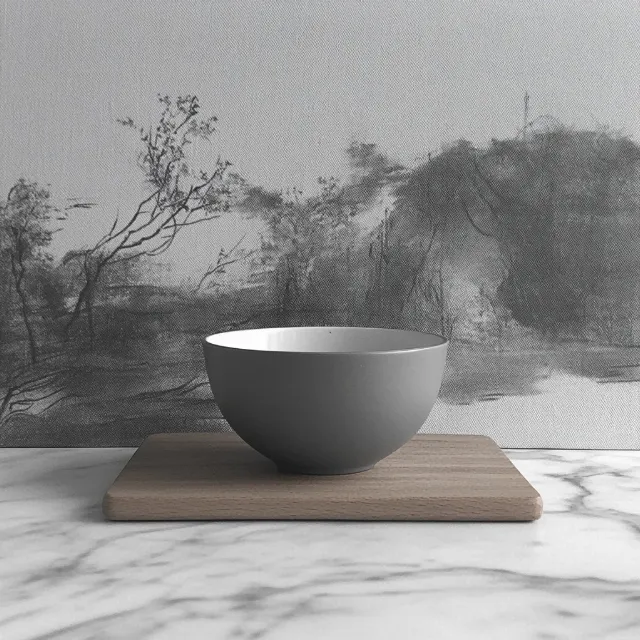 Tableware, Monochrome photography, Serveware, Black and white, Monochrome, Grey, Silver, Mixing bowl, Still life photography, Pottery, Dishware, Still life, Ceramic, Natural material, Stoneware, Porcelain, Natural foods, Bowl, Produce, Vase