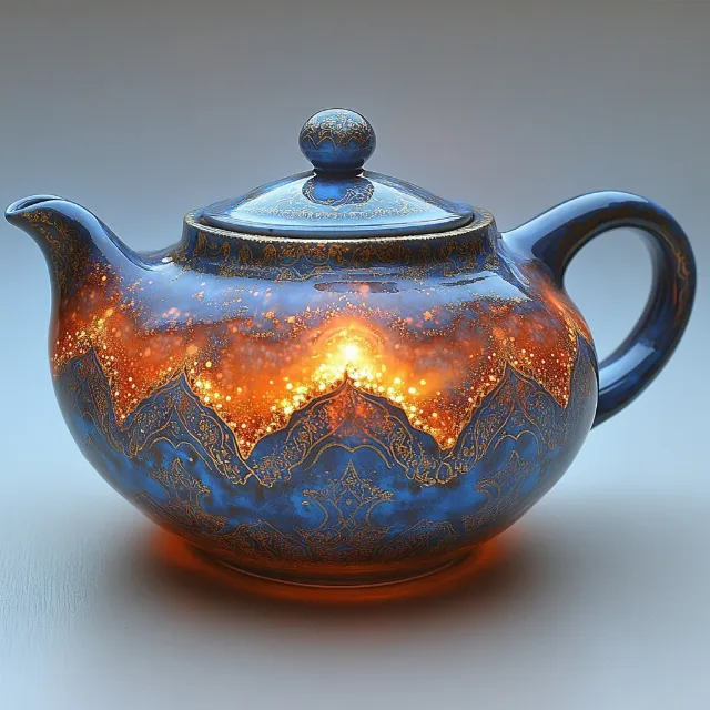 Blue, Lid, Teapot, Porcelain, Ceramic, Pottery, Serveware, Creative arts, Stoneware, Dishware, Still life photography, Antique, Still life