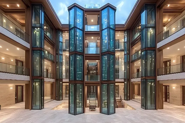 Glass, Engineering, Symmetry, Headquarters, Daylighting, Mansion